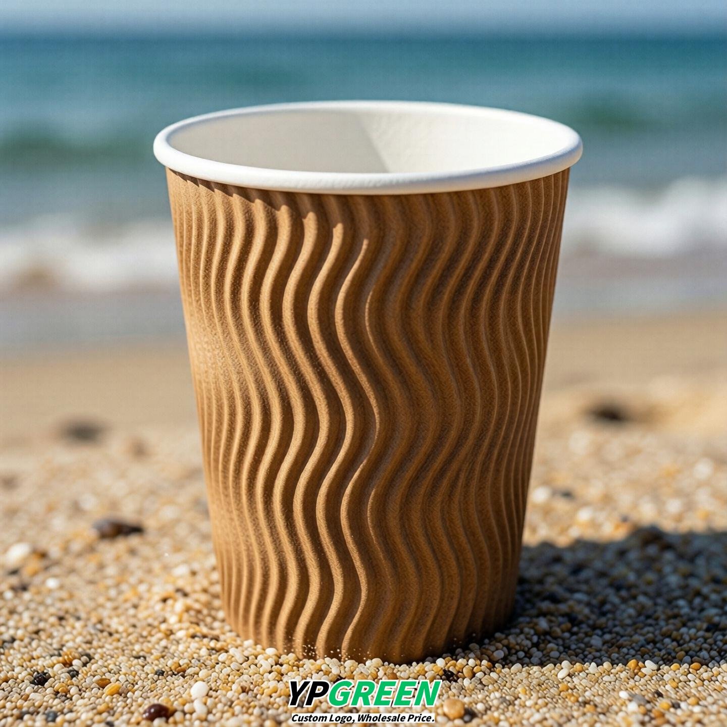 Caramel Embossed Paper Cups 10oz/12oz/16oz/20oz/22oz