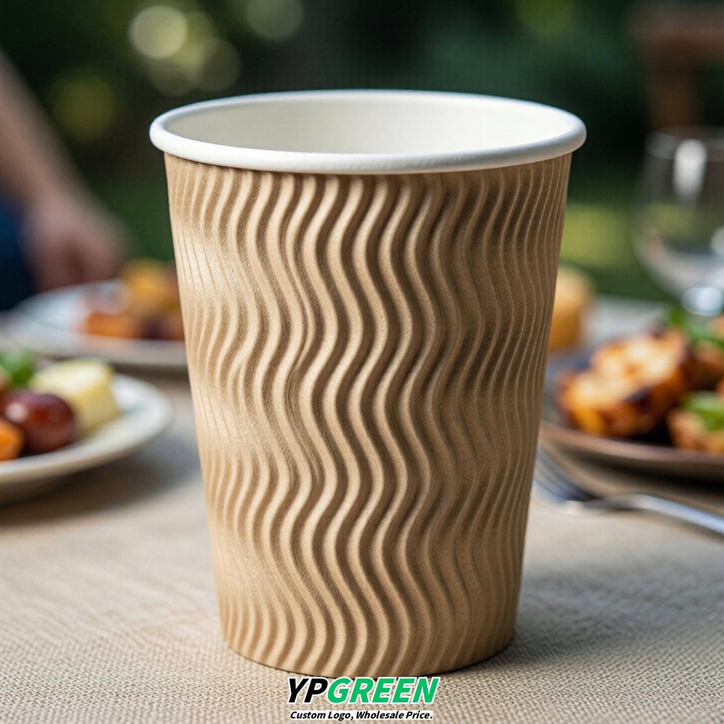 Champagne Embossed Paper Cups 10oz/12oz/16oz/20oz/22oz