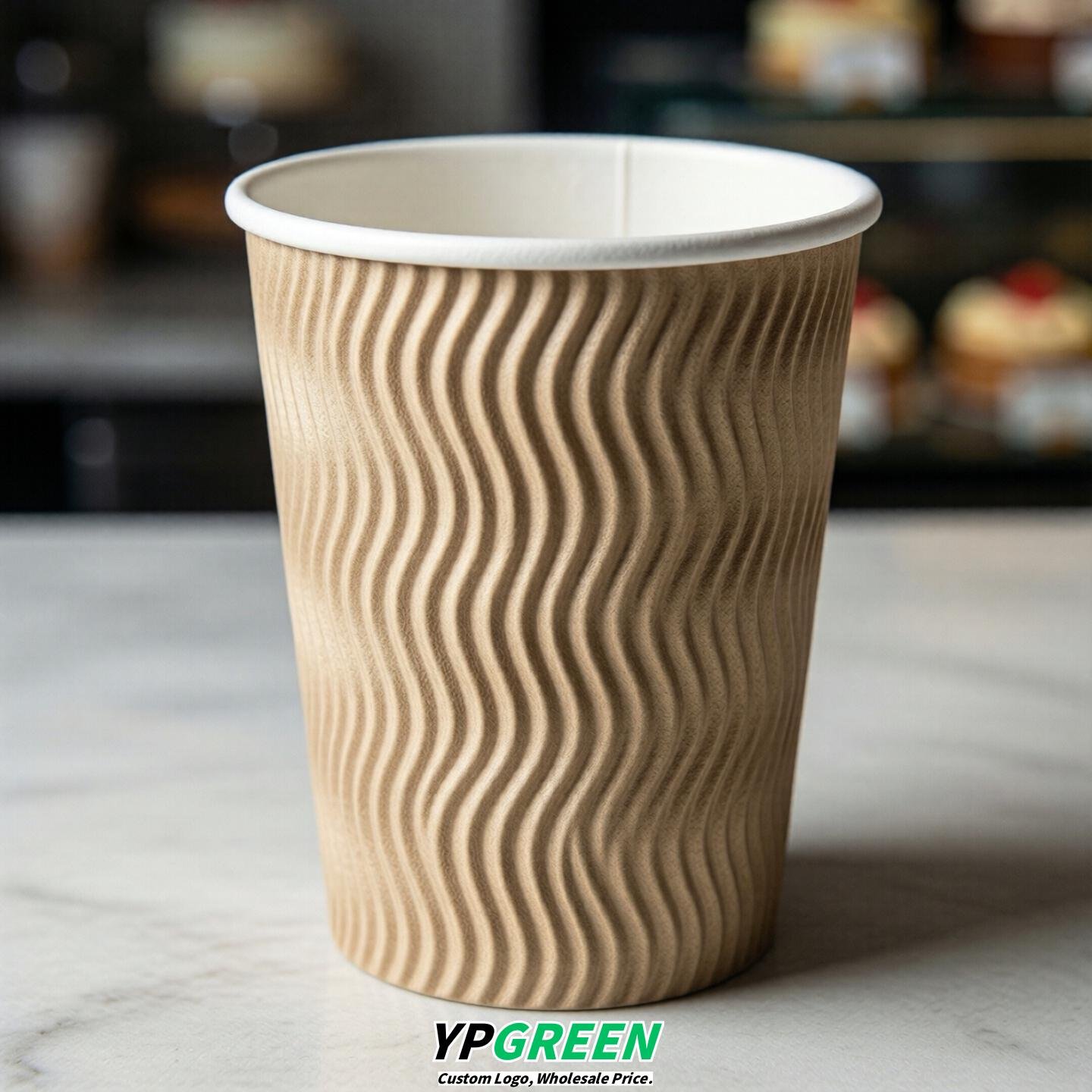 Champagne Embossed Paper Cups 10oz/12oz/16oz/20oz/22oz