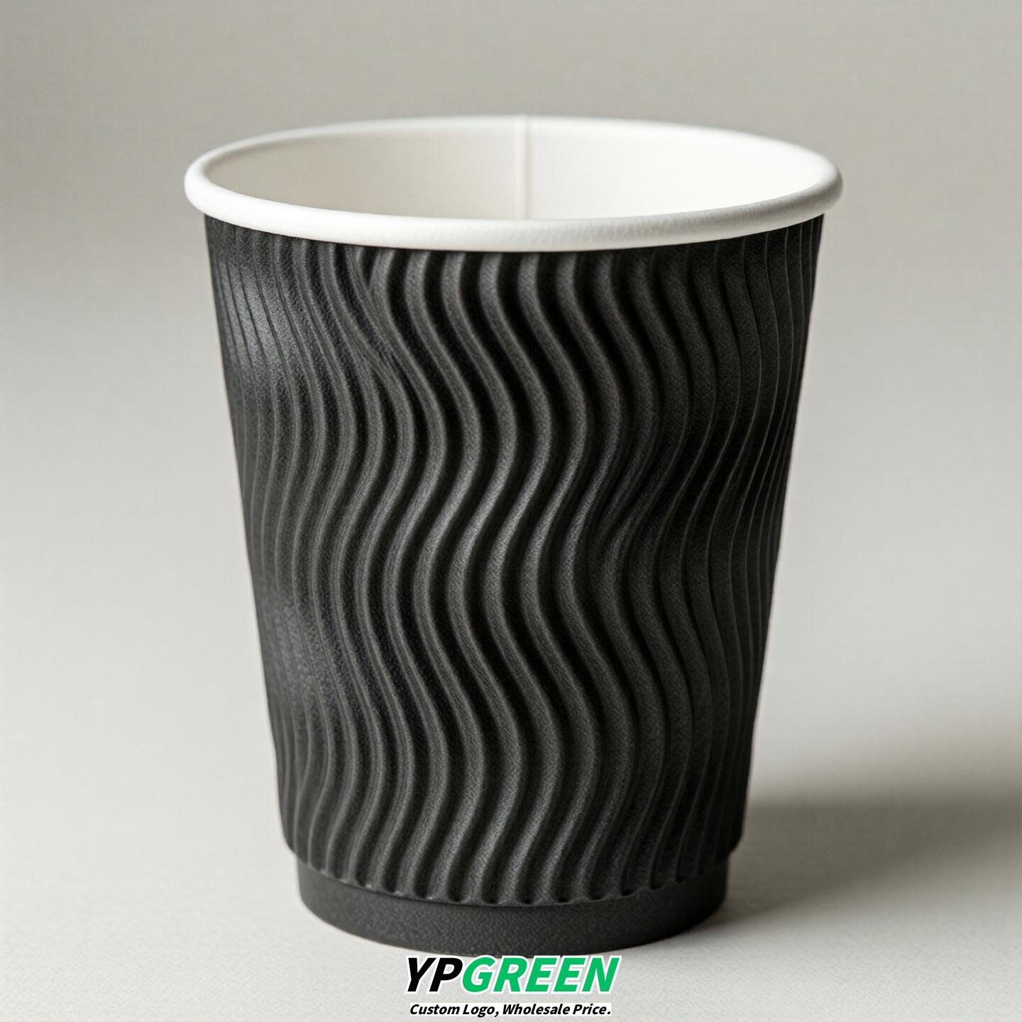 Charcoal Embossed Paper Cups 10oz/12oz/16oz/20oz/22oz