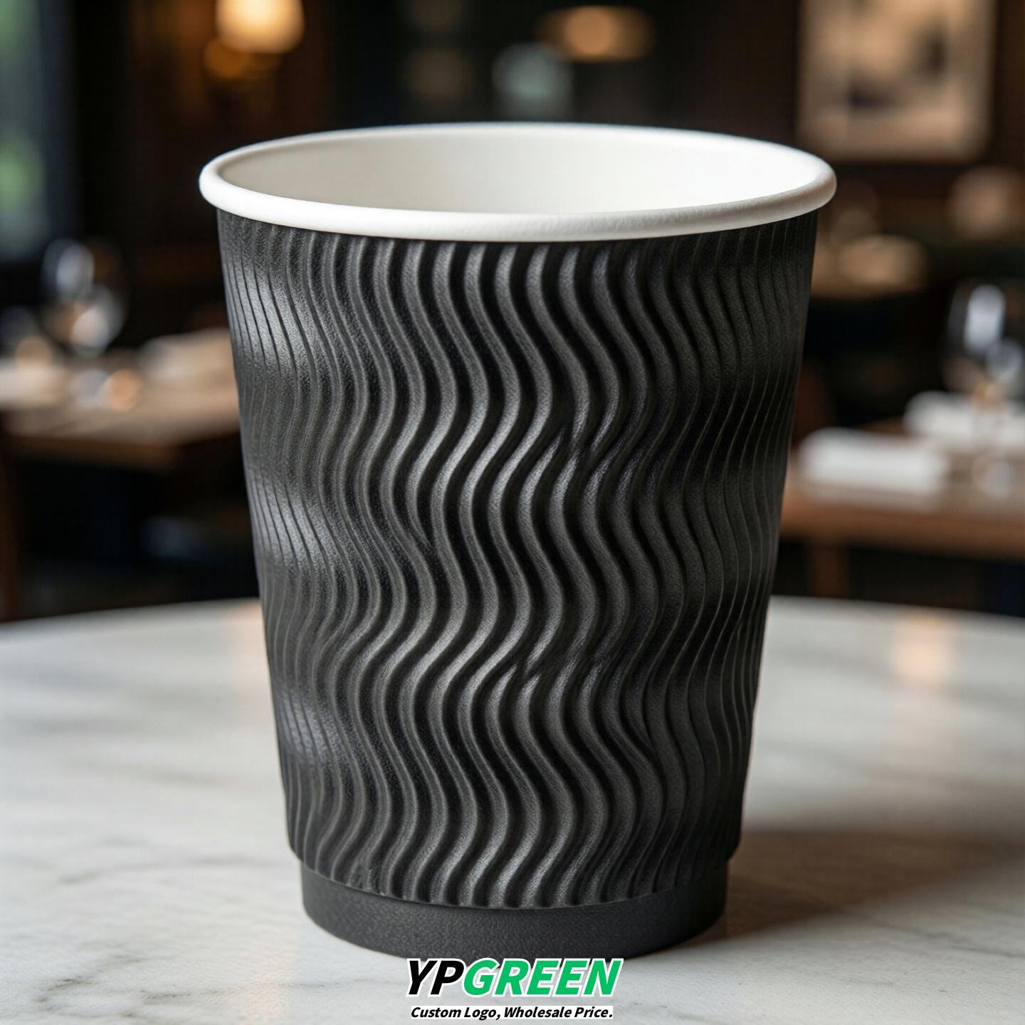 Charcoal Embossed Paper Cups 10oz/12oz/16oz/20oz/22oz
