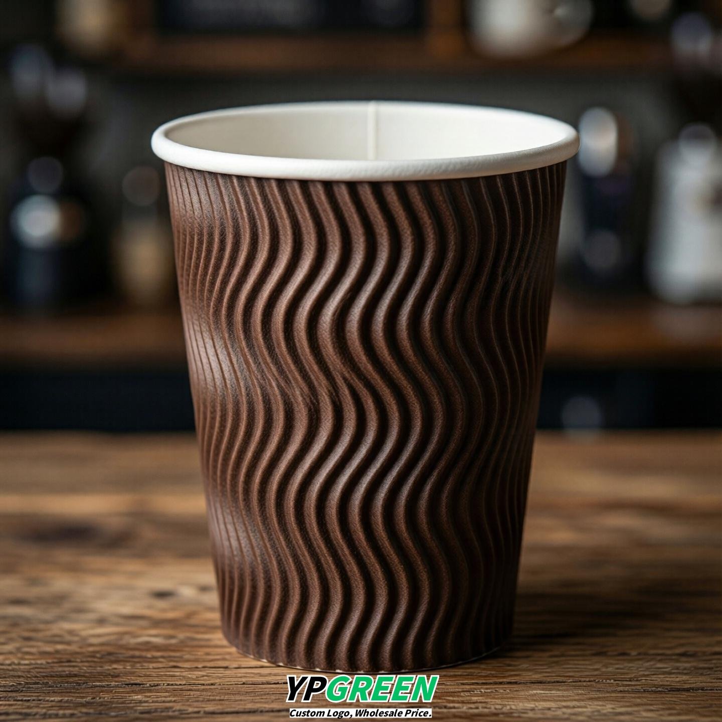 Chocolate Embossed Paper Cups 10oz/12oz/16oz/20oz/22oz