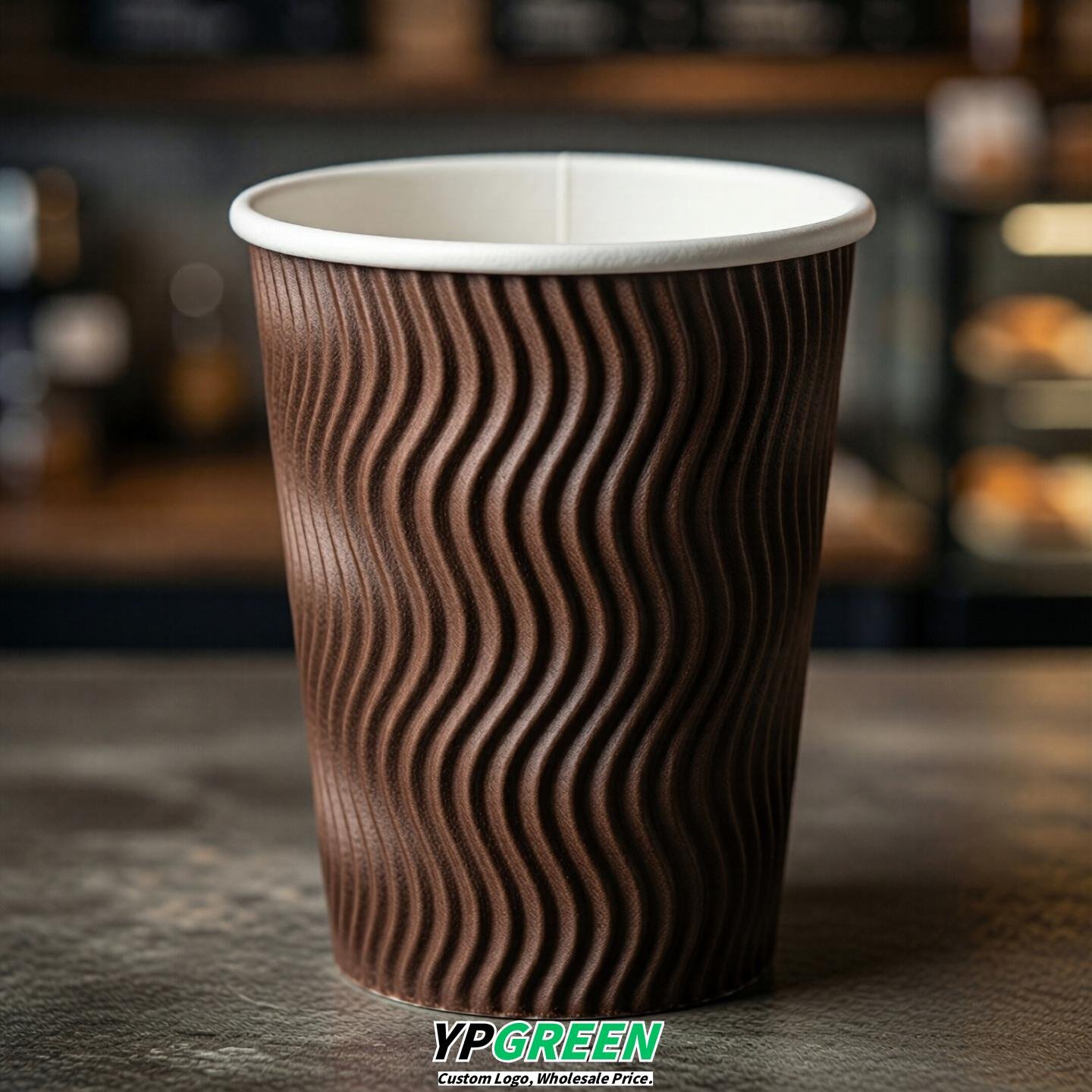 Chocolate Embossed Paper Cups 10oz/12oz/16oz/20oz/22oz