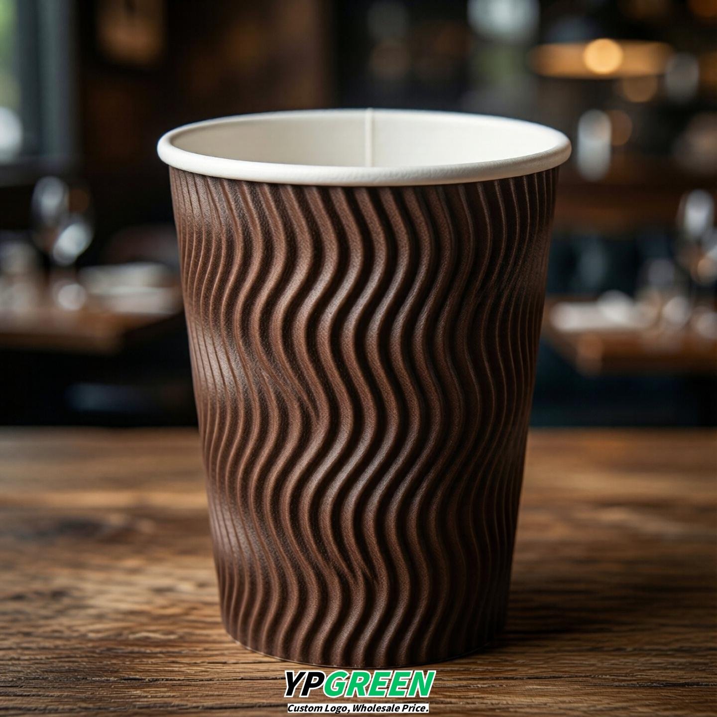 Chocolate Embossed Paper Cups 10oz/12oz/16oz/20oz/22oz