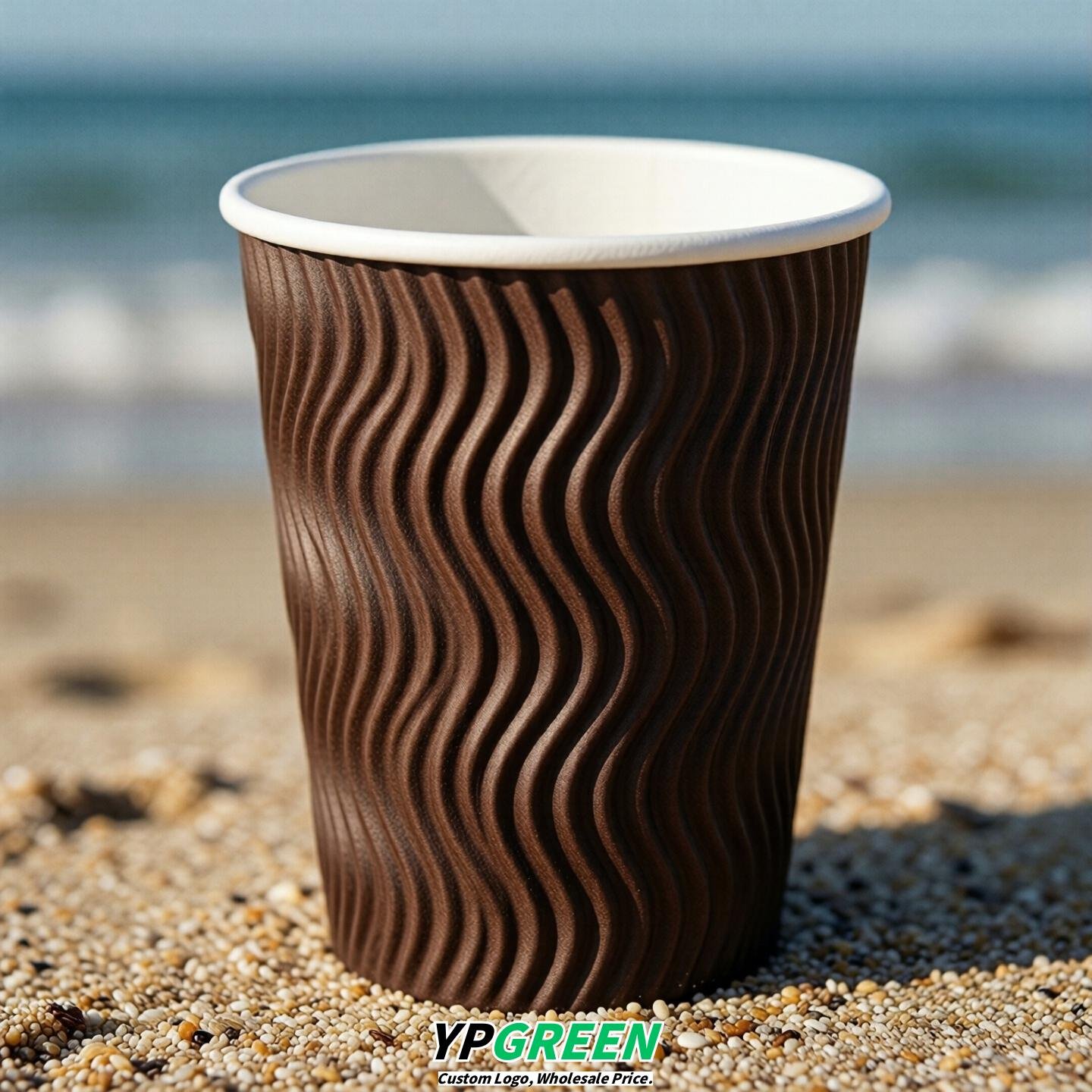 Chocolate Embossed Paper Cups 10oz/12oz/16oz/20oz/22oz