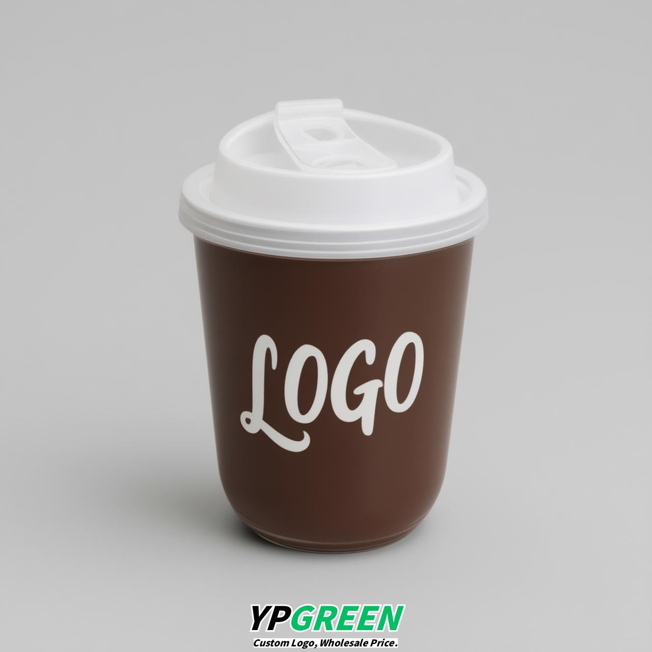 Chocolate U Shape Cups with Lid - Custom Logo PP & PET Plastic Disposable