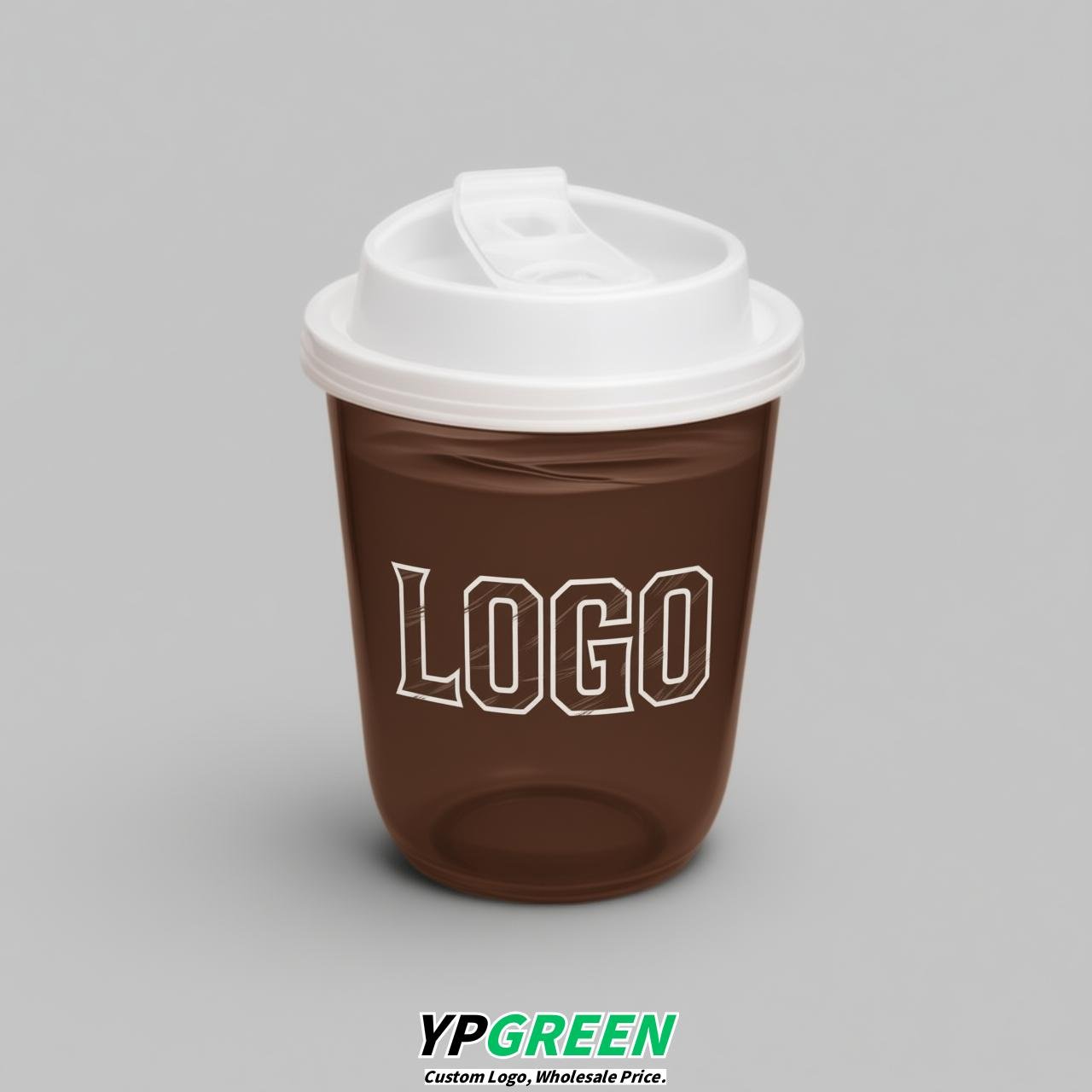 Chocolate U Shape Cups with Lid - Custom Logo PP & PET Plastic Disposable