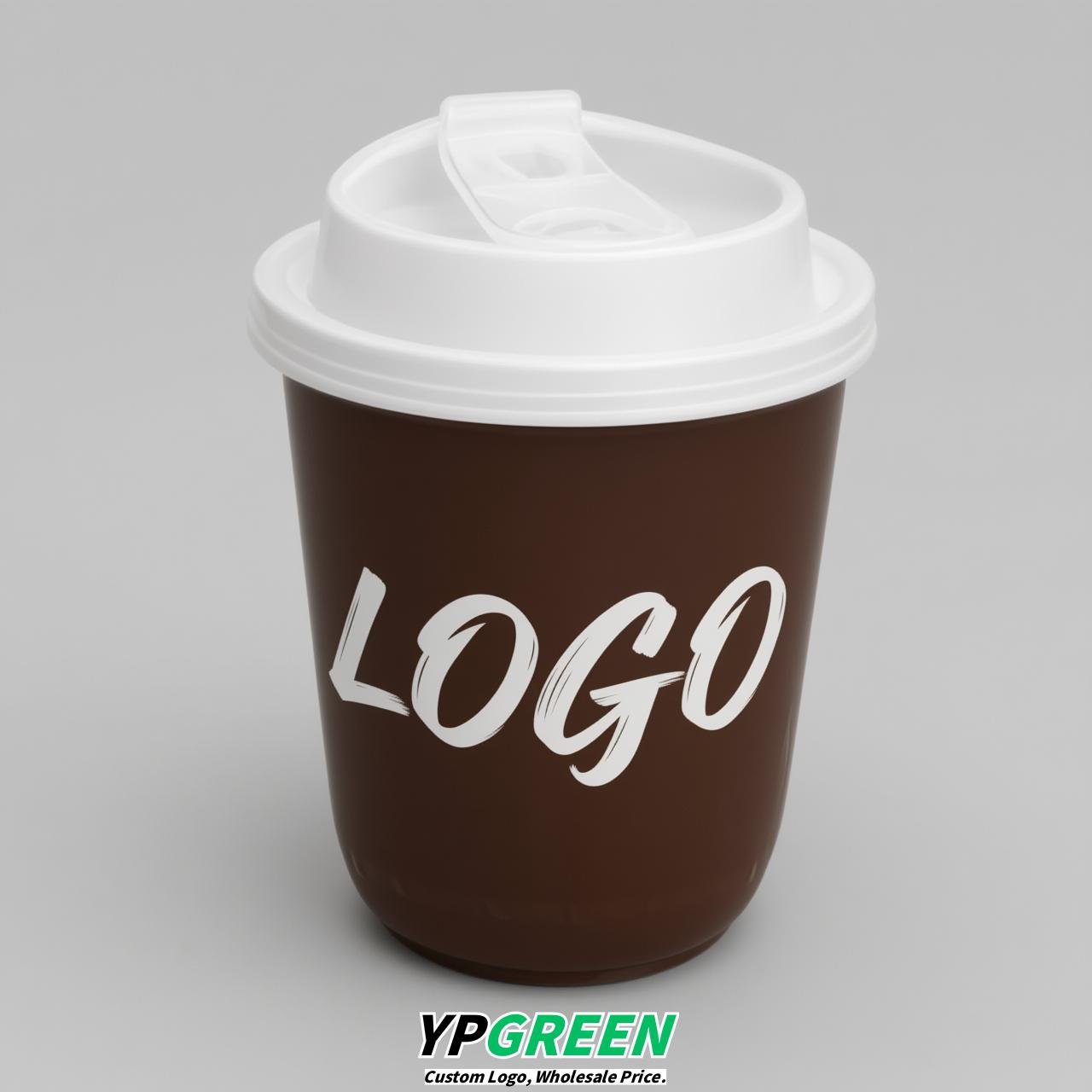 Chocolate U Shape Cups with Lid - Custom Logo PP & PET Plastic Disposable