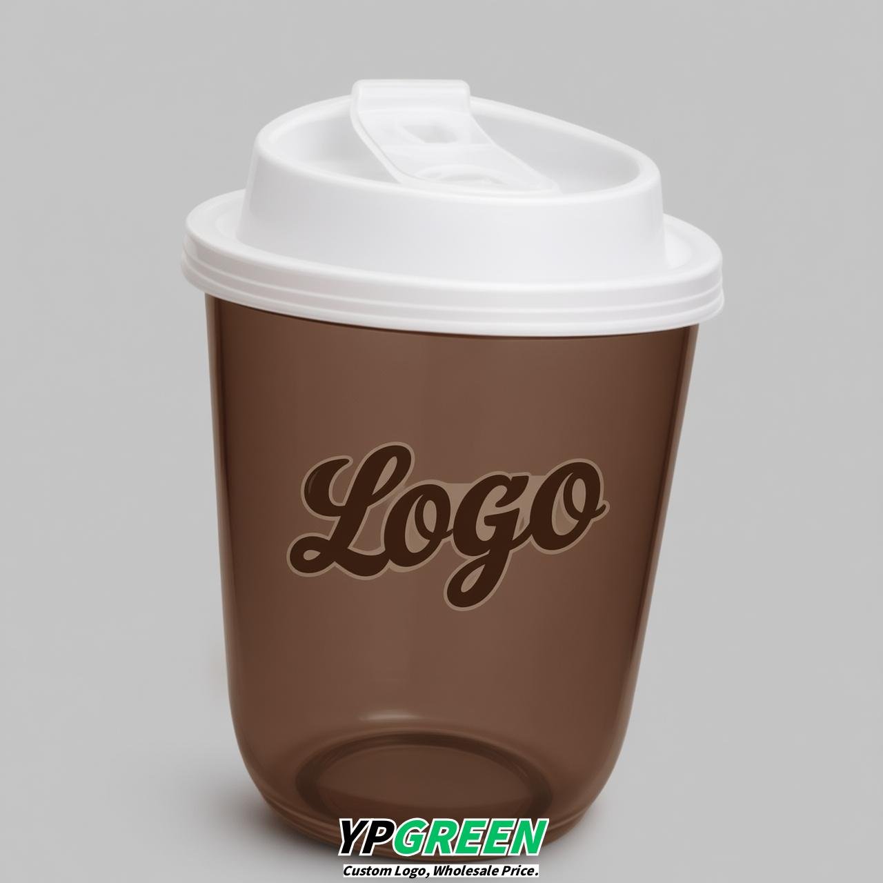 Chocolate U Shape Cups with Lid - Custom Logo PP & PET Plastic Disposable