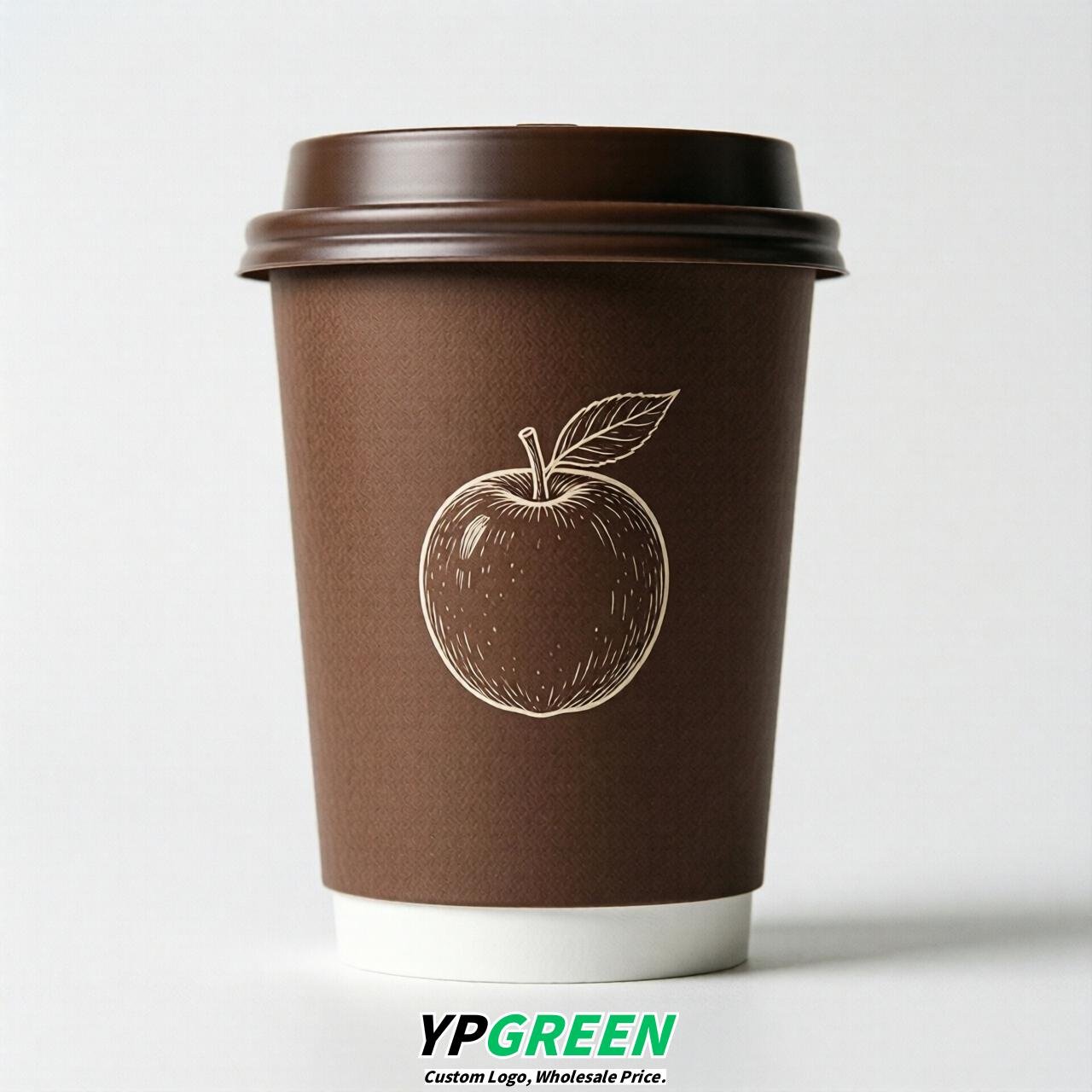 Chocolate Fruits Paper Cups with Lids 8-24oz