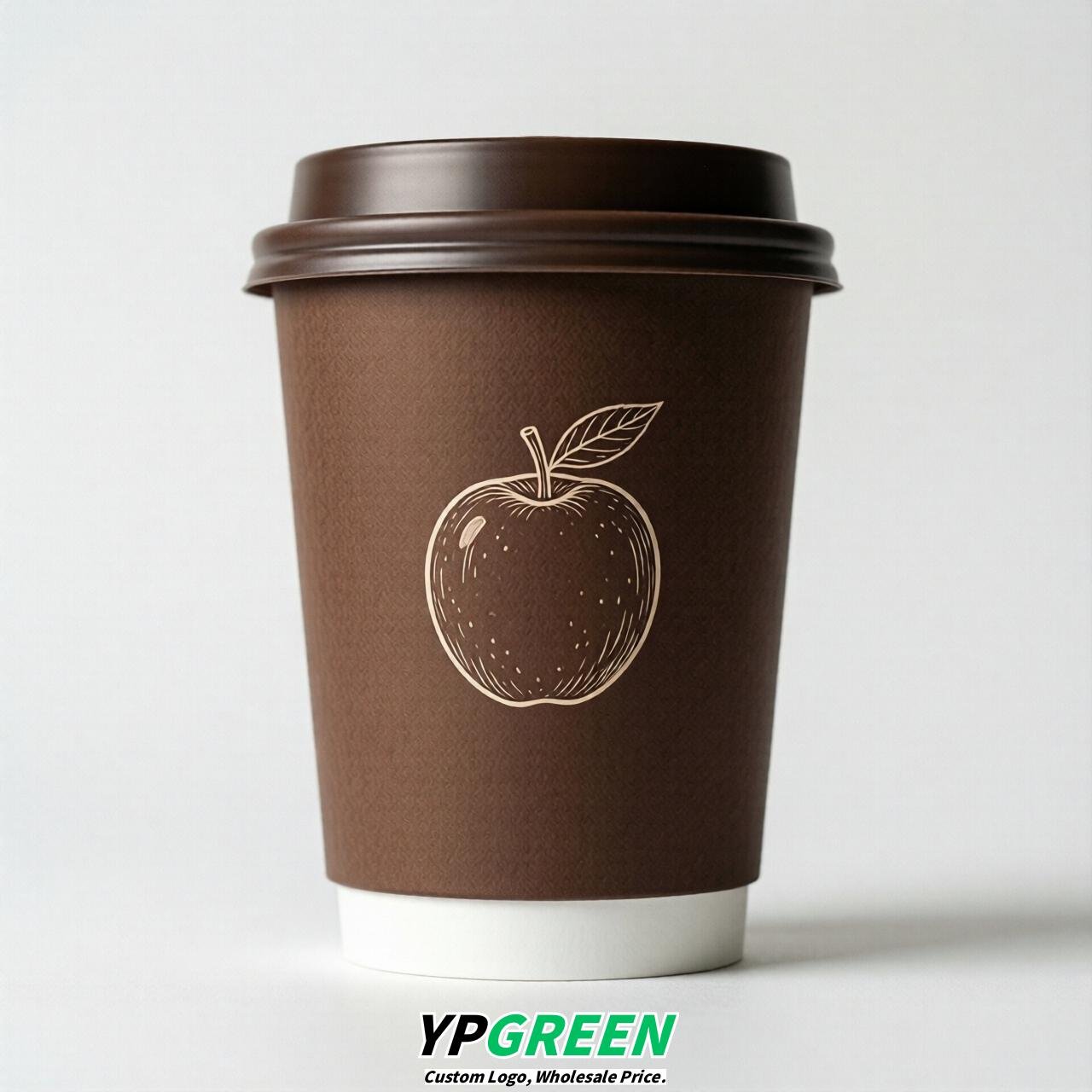Chocolate Fruits Paper Cups with Lids 8-24oz