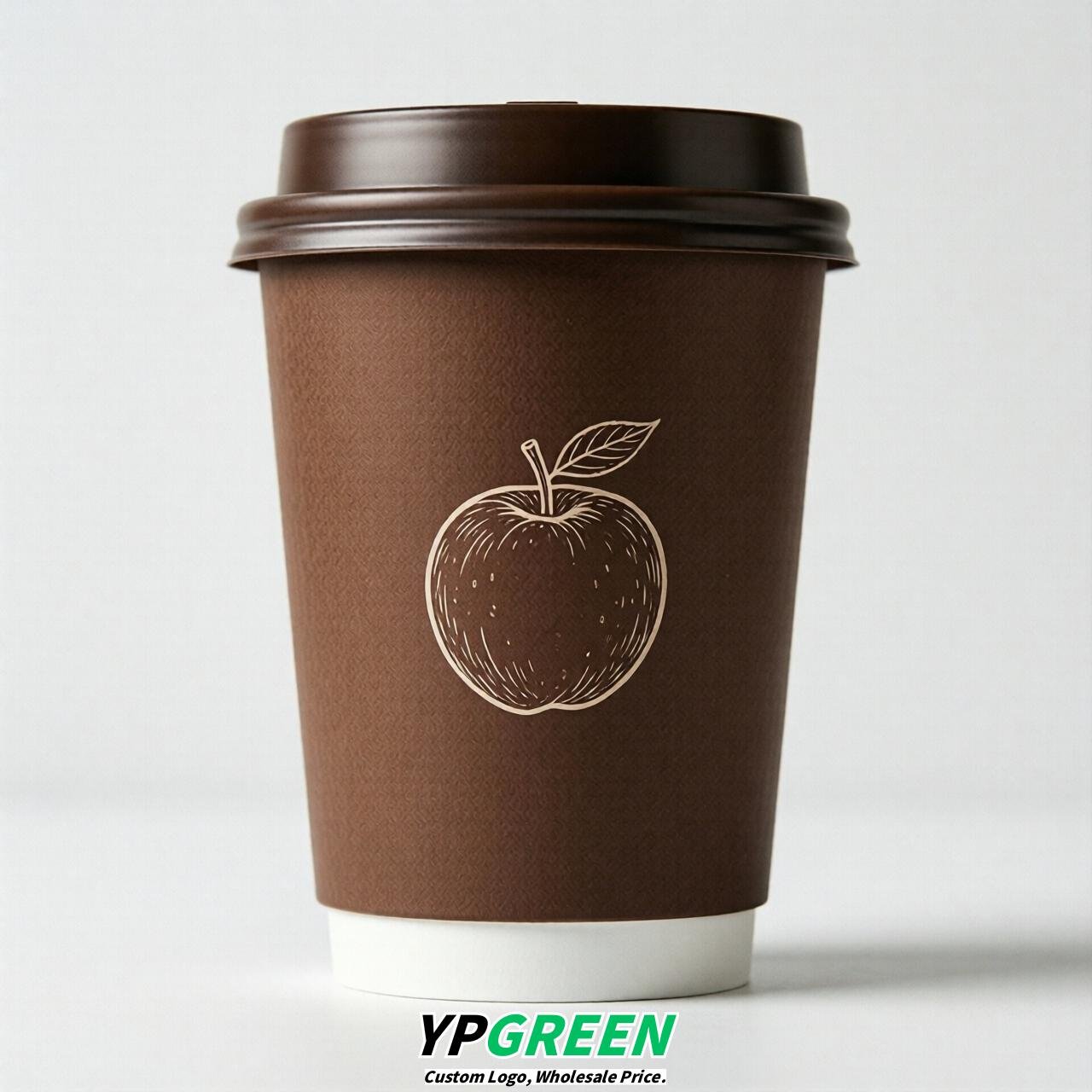 Chocolate Fruits Paper Cups with Lids 8-24oz