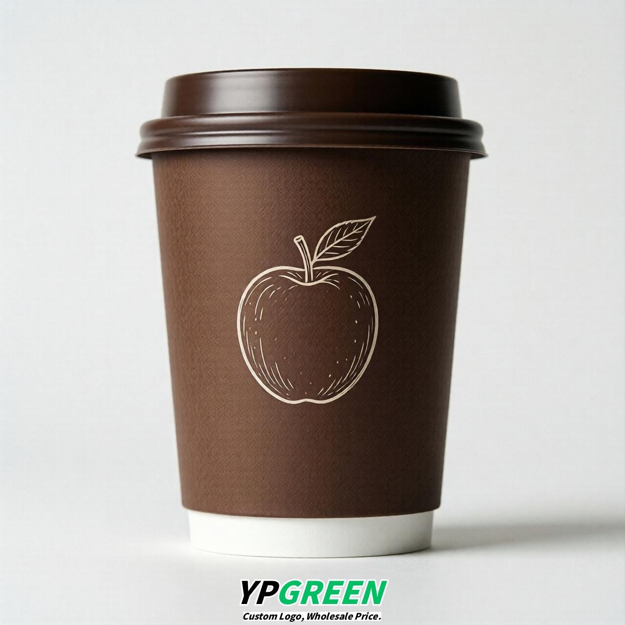 Chocolate Fruits Paper Cups with Lids 8-24oz