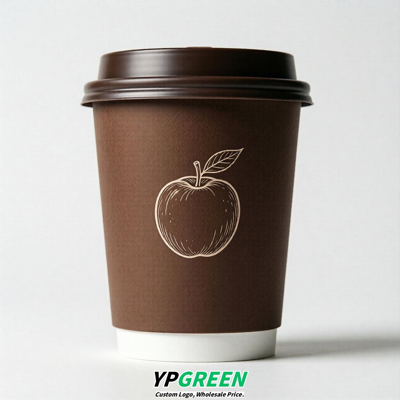 Chocolate Fruits Paper Cups with Lids 8-24oz
