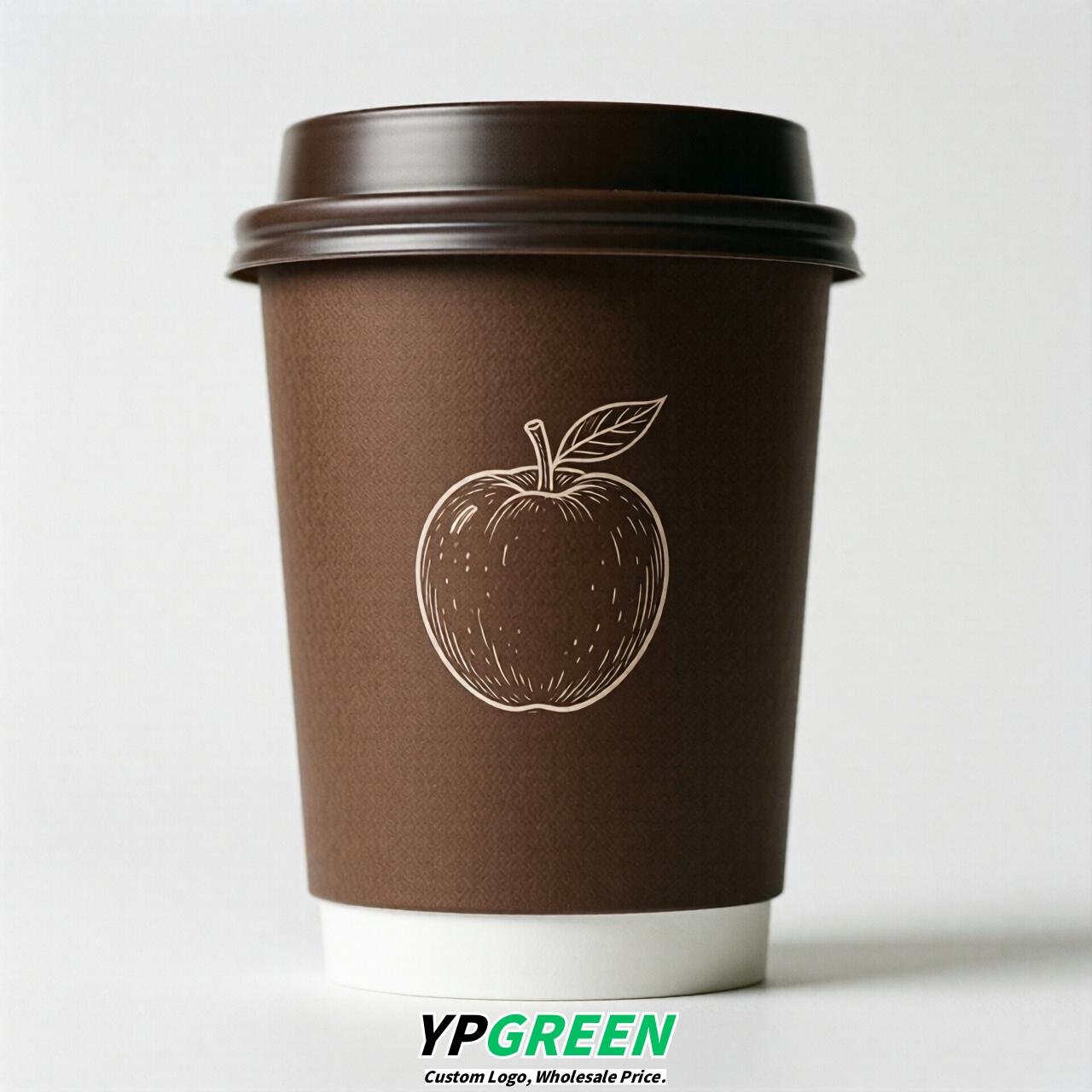 Chocolate Fruits Paper Cups with Lids 8-24oz