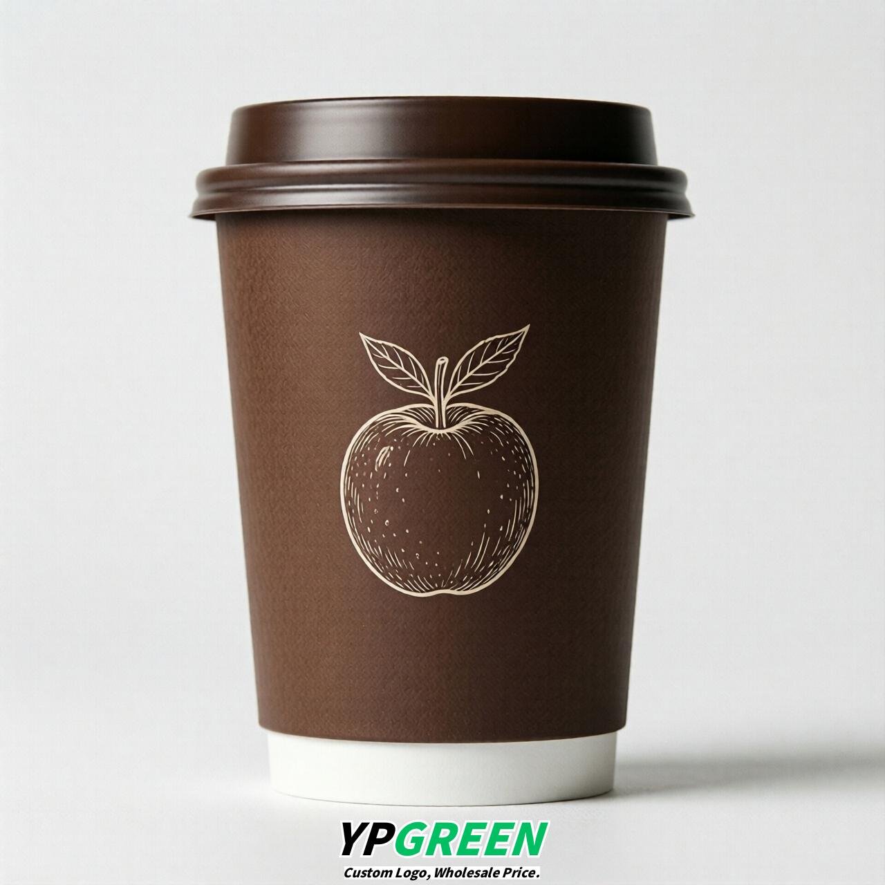 Chocolate Fruits Paper Cups with Lids 8-24oz