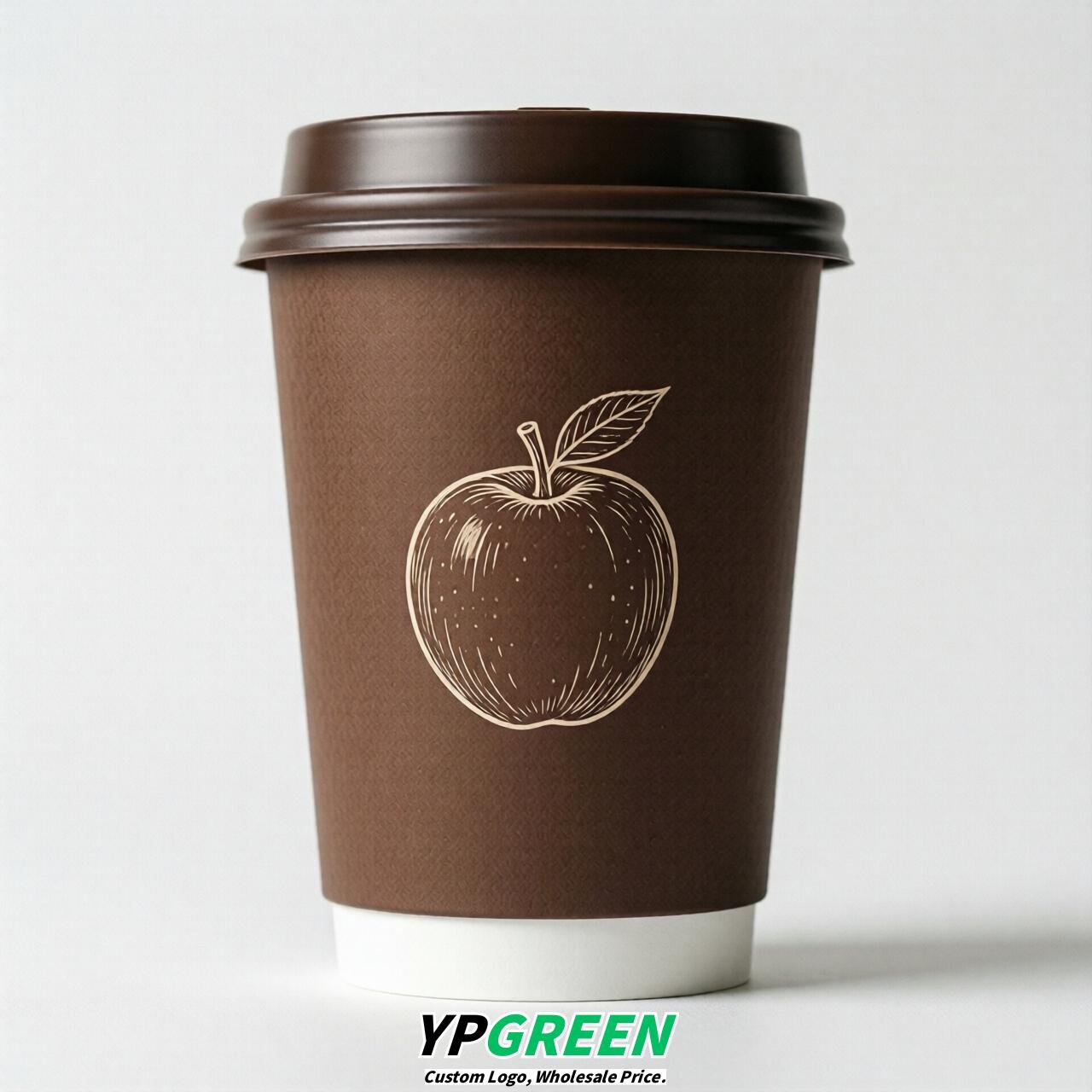 Chocolate Fruits Paper Cups with Lids 8-24oz
