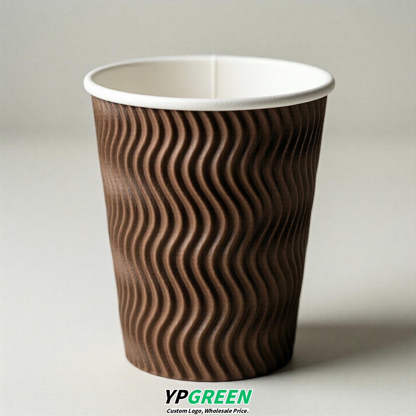 Coffee Embossed Paper Cups 10oz/12oz/16oz/20oz/22oz