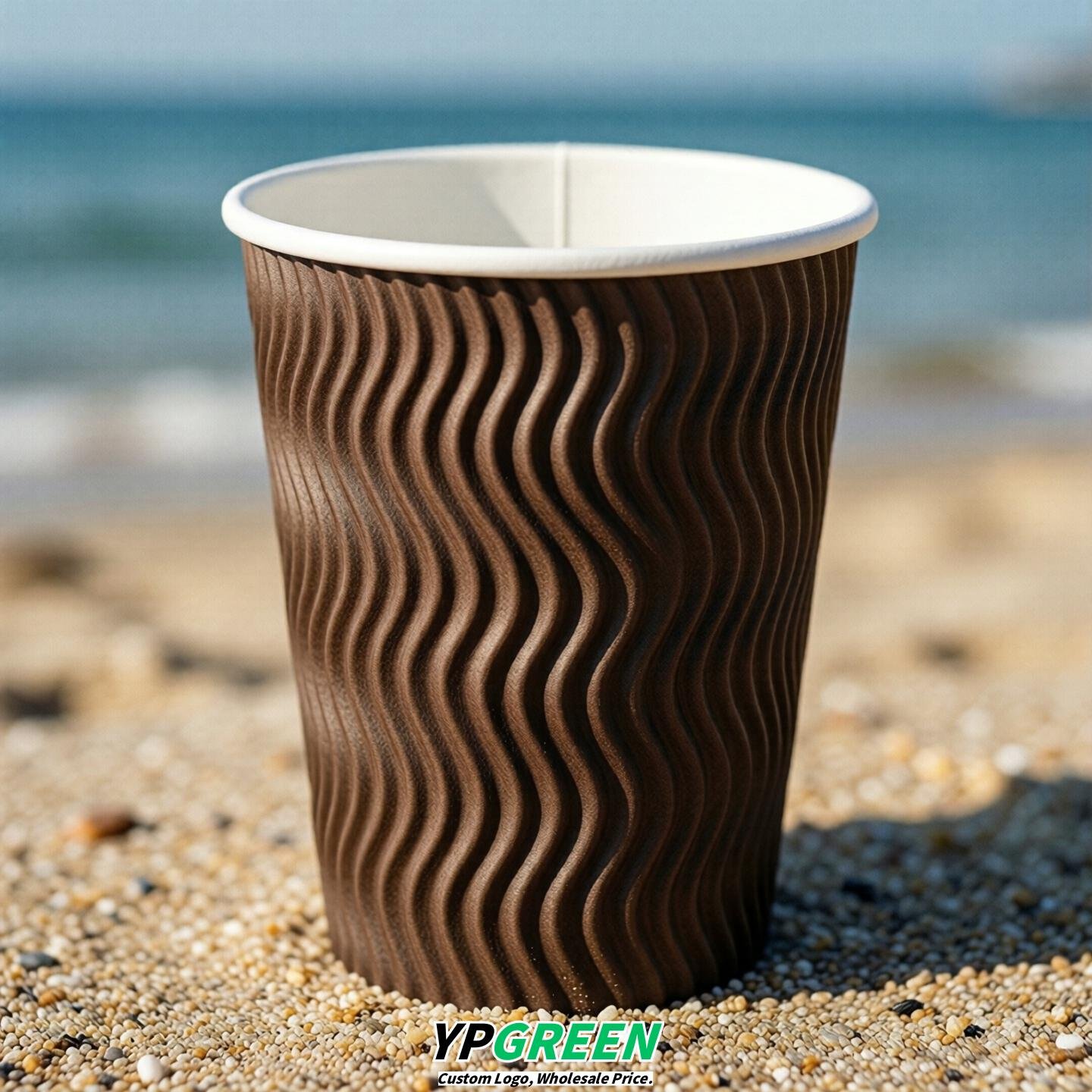 Coffee Embossed Paper Cups 10oz/12oz/16oz/20oz/22oz