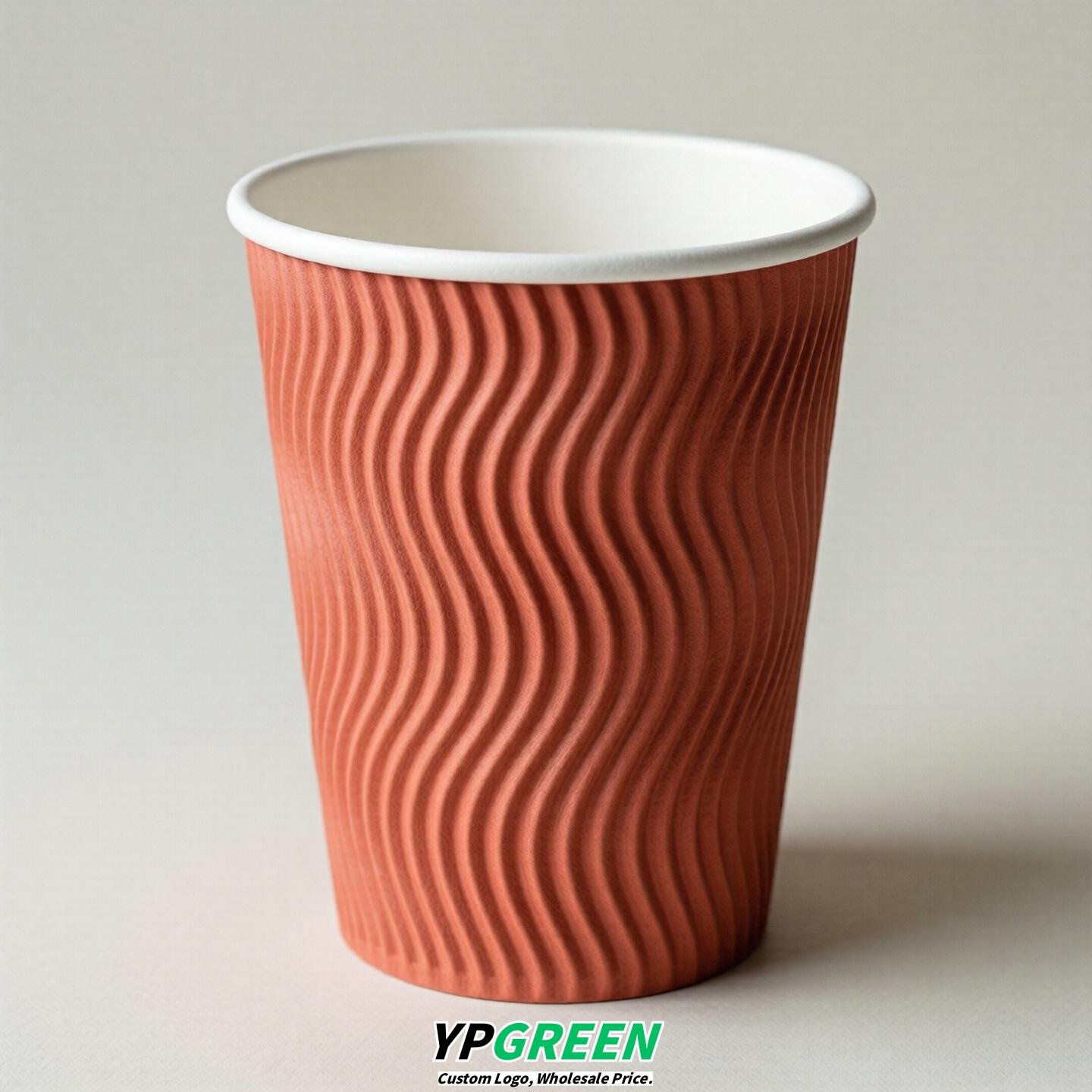 Coral Embossed Paper Cups 10oz/12oz/16oz/20oz/22oz