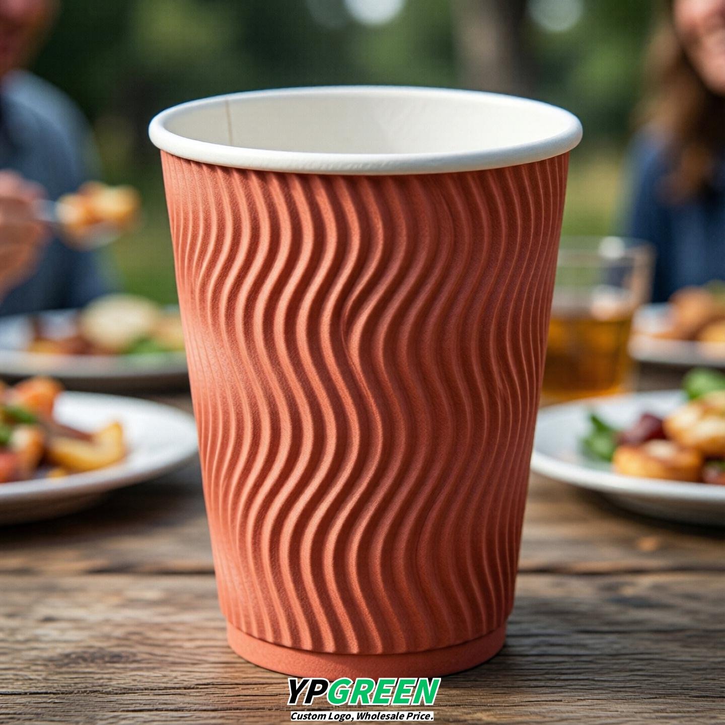Coral Embossed Paper Cups 10oz/12oz/16oz/20oz/22oz