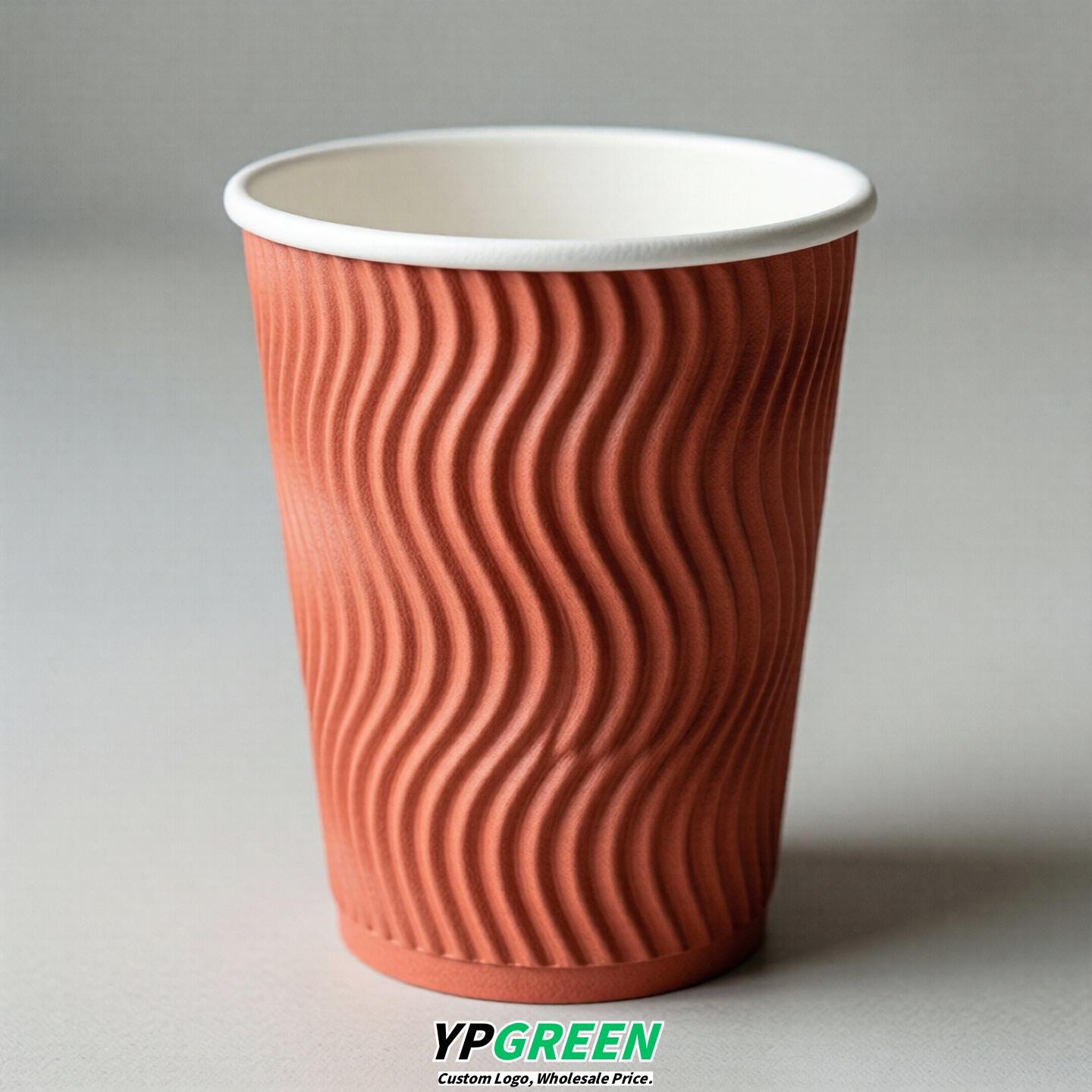 Coral Embossed Paper Cups 10oz/12oz/16oz/20oz/22oz