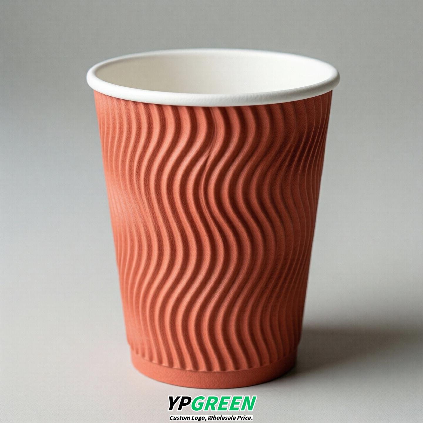 Coral Embossed Paper Cups 10oz/12oz/16oz/20oz/22oz
