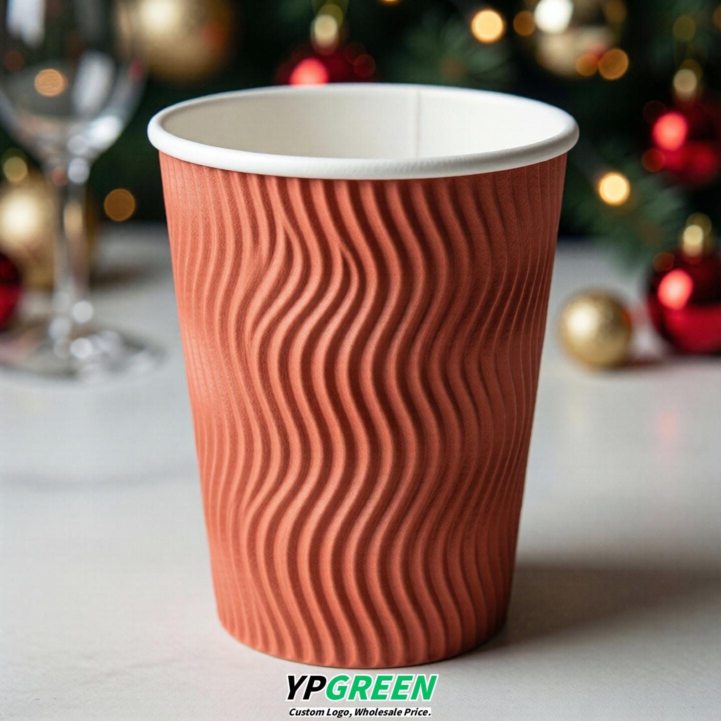 Coral Embossed Paper Cups 10oz/12oz/16oz/20oz/22oz