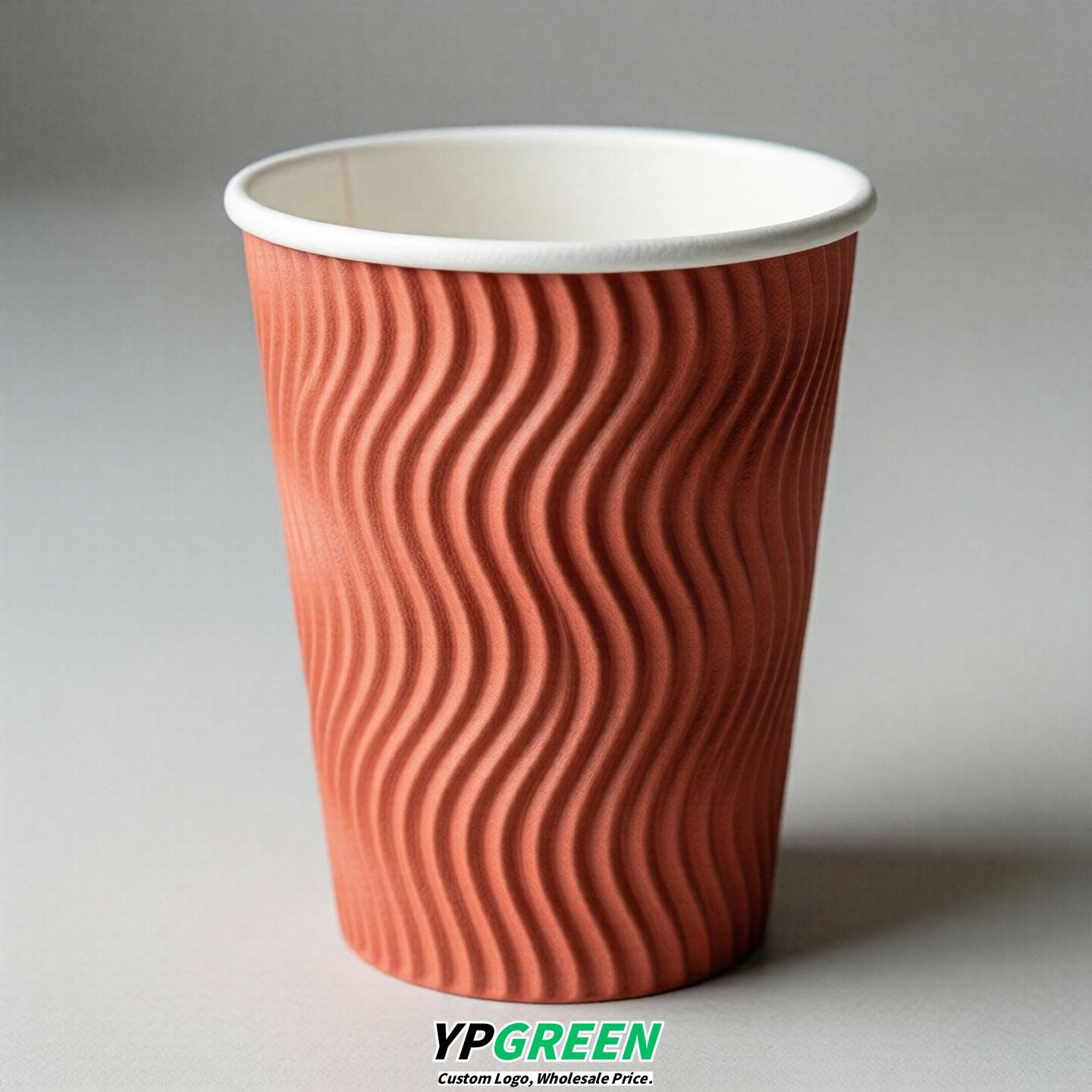 Coral Embossed Paper Cups 10oz/12oz/16oz/20oz/22oz
