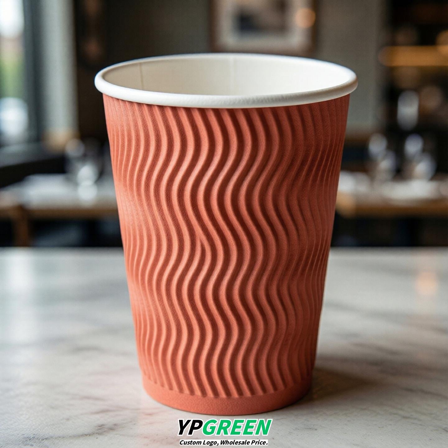 Coral Embossed Paper Cups 10oz/12oz/16oz/20oz/22oz