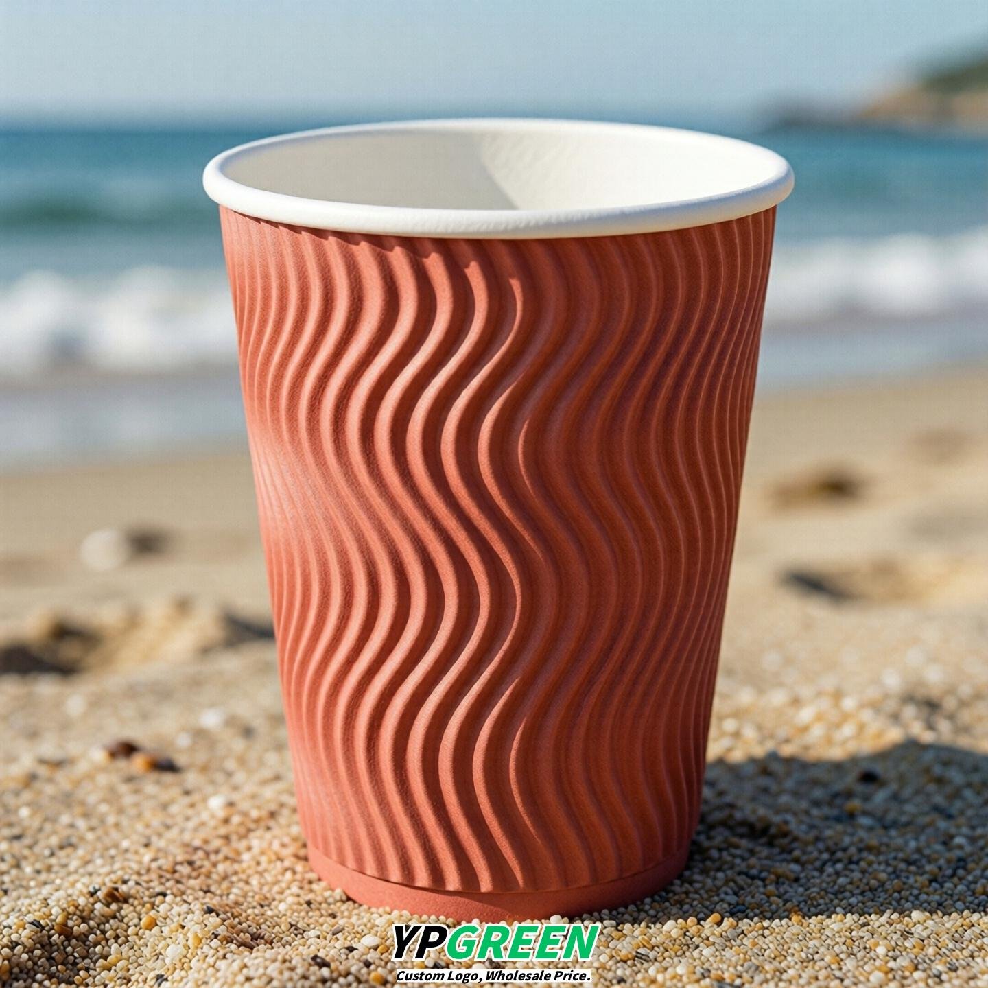 Coral Embossed Paper Cups 10oz/12oz/16oz/20oz/22oz