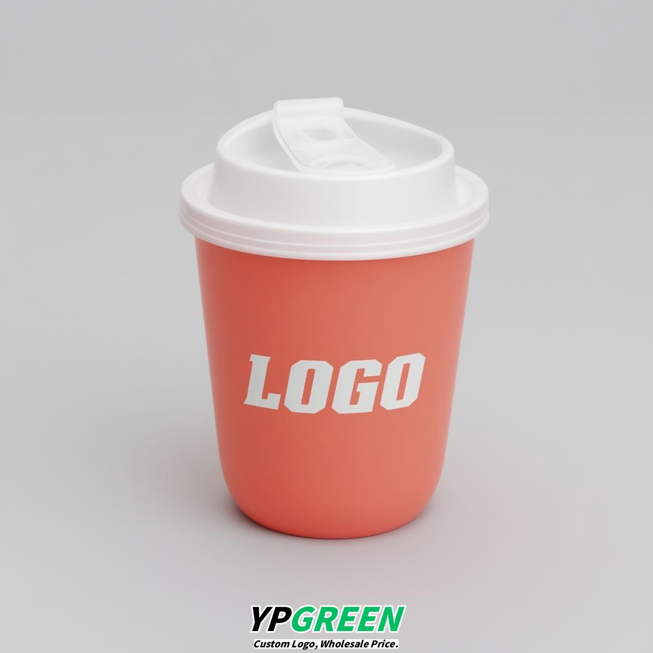 Coral U Shape Cups with Lid - Custom Logo PP & PET Plastic Disposable