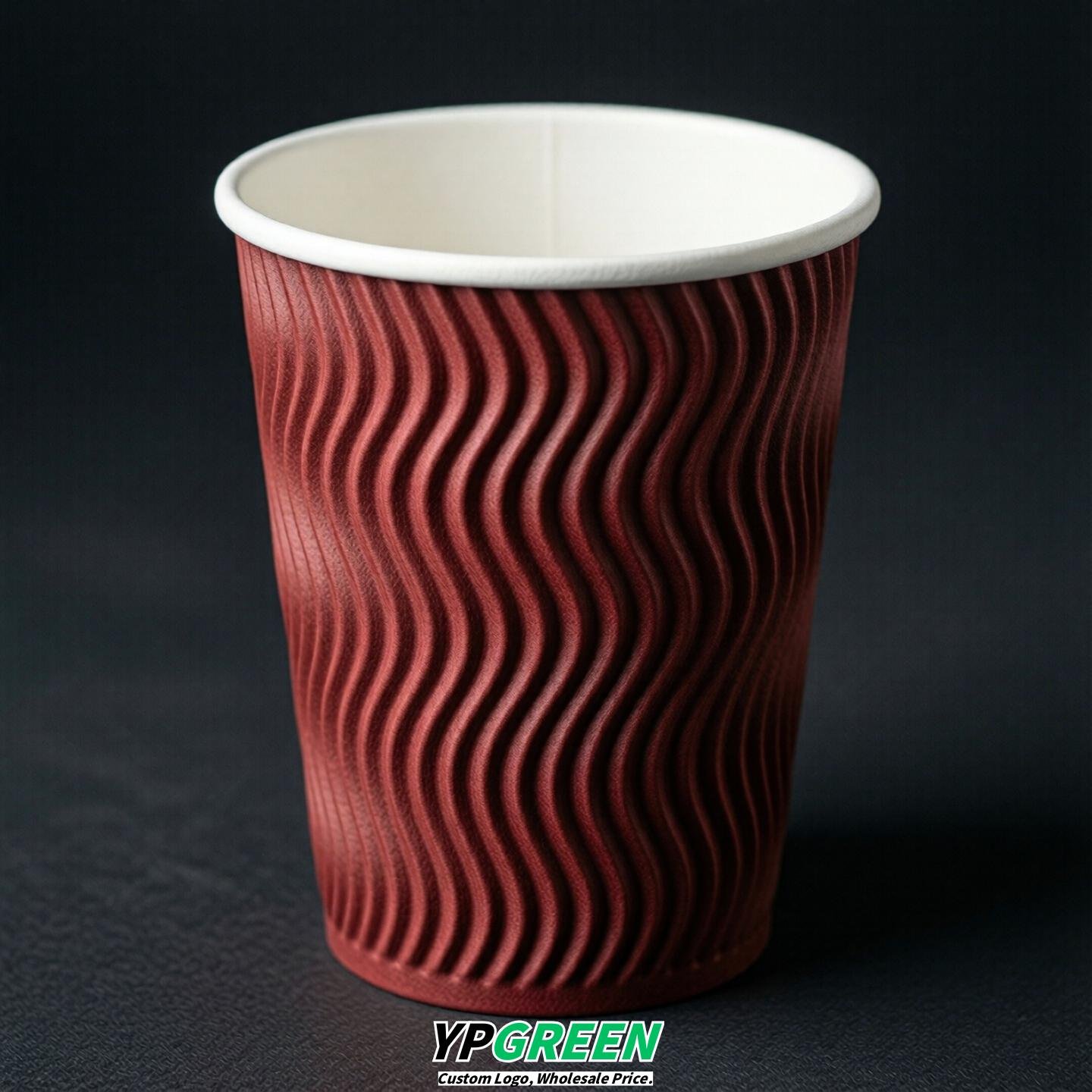 Crimson Embossed Paper Cups 10oz/12oz/16oz/20oz/22oz