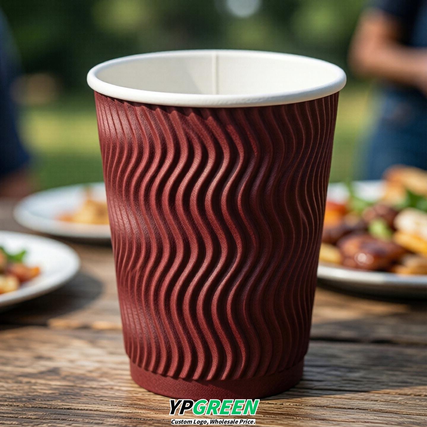Crimson Embossed Paper Cups 10oz/12oz/16oz/20oz/22oz