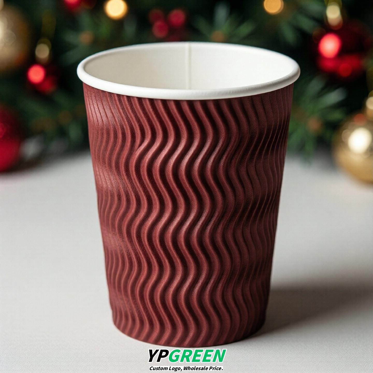 Crimson Embossed Paper Cups 10oz/12oz/16oz/20oz/22oz