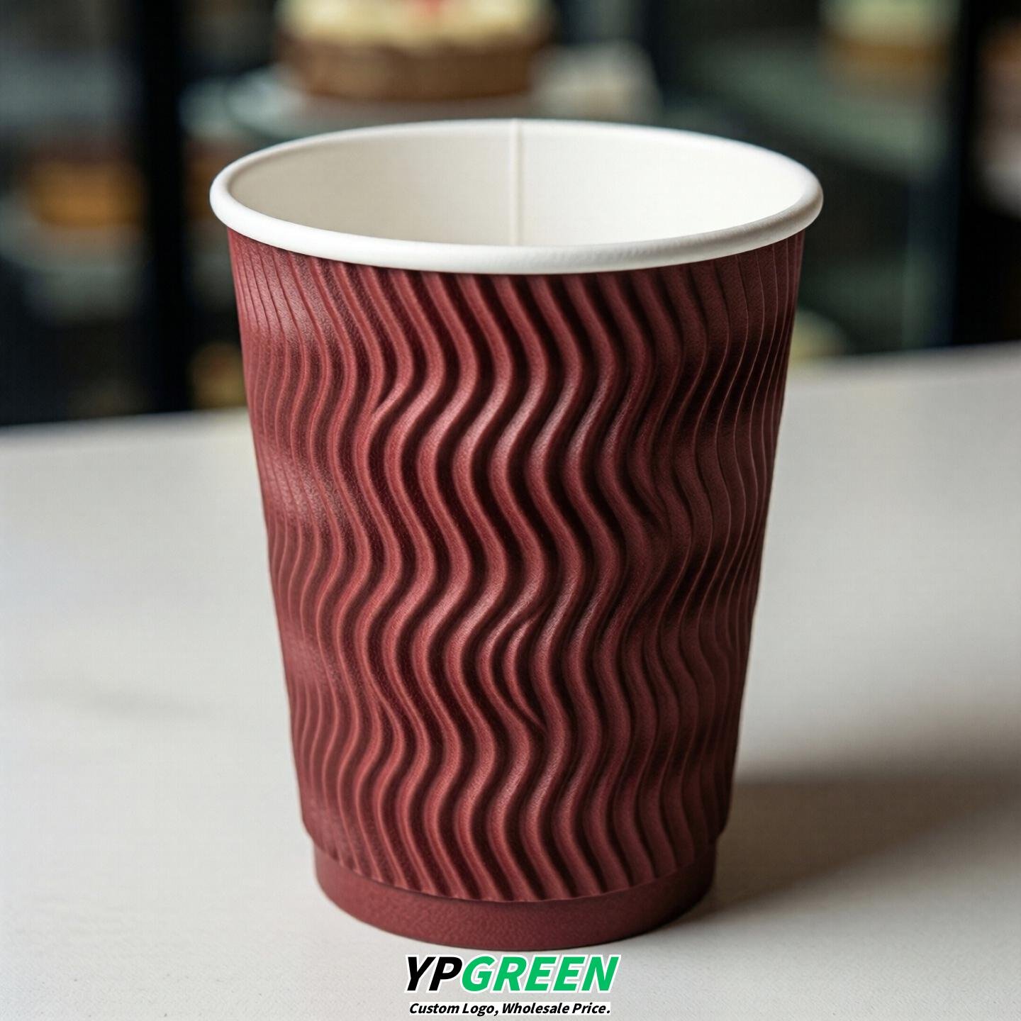 Crimson Embossed Paper Cups 10oz/12oz/16oz/20oz/22oz