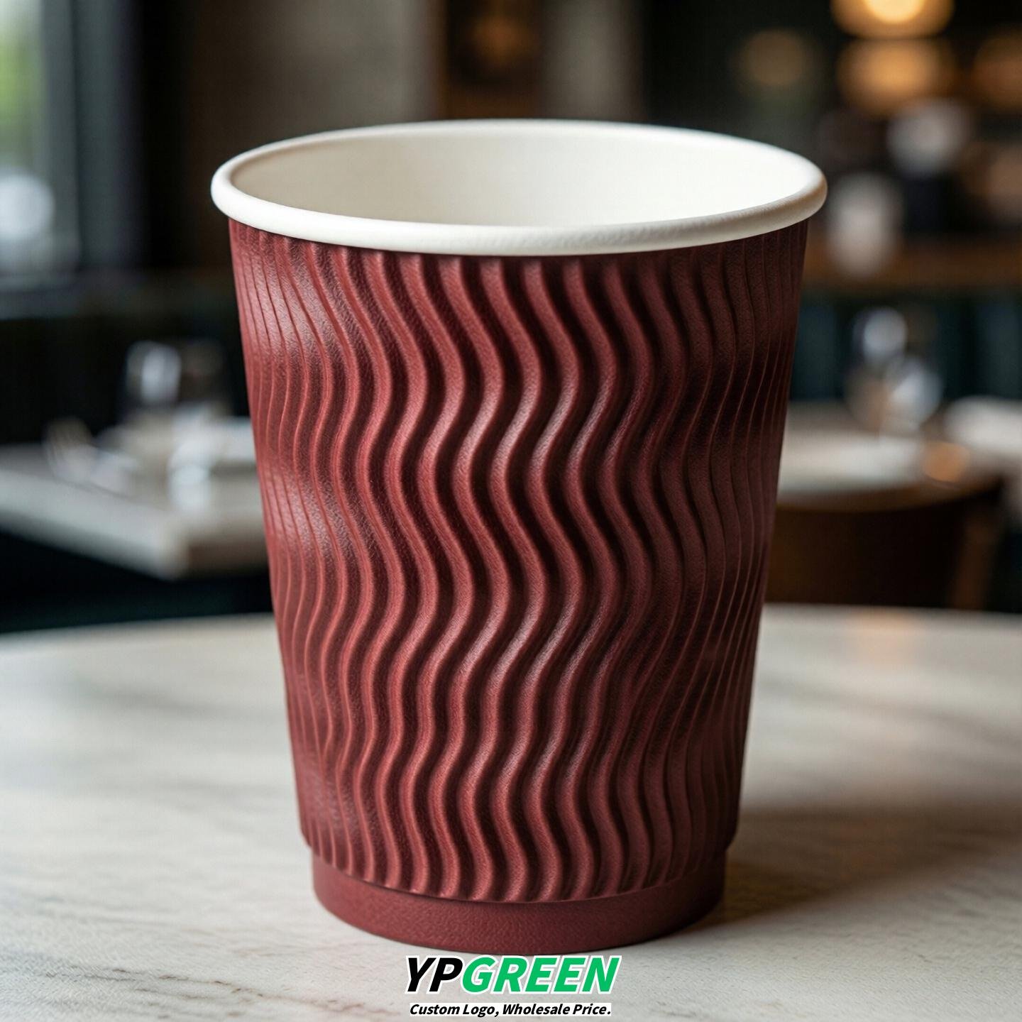 Crimson Embossed Paper Cups 10oz/12oz/16oz/20oz/22oz