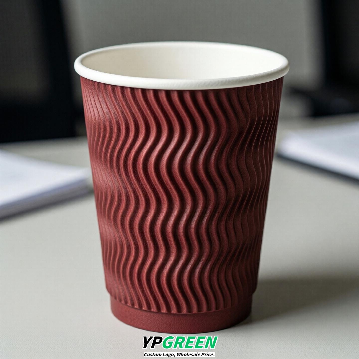 Crimson Embossed Paper Cups 10oz/12oz/16oz/20oz/22oz