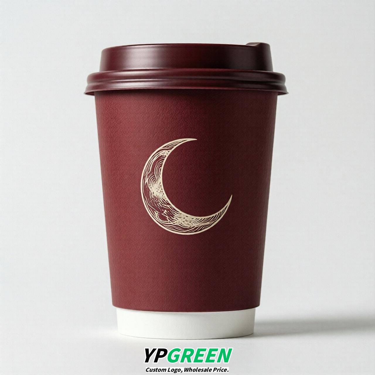 Crimson Moon Paper Cups with Lids 8-24oz