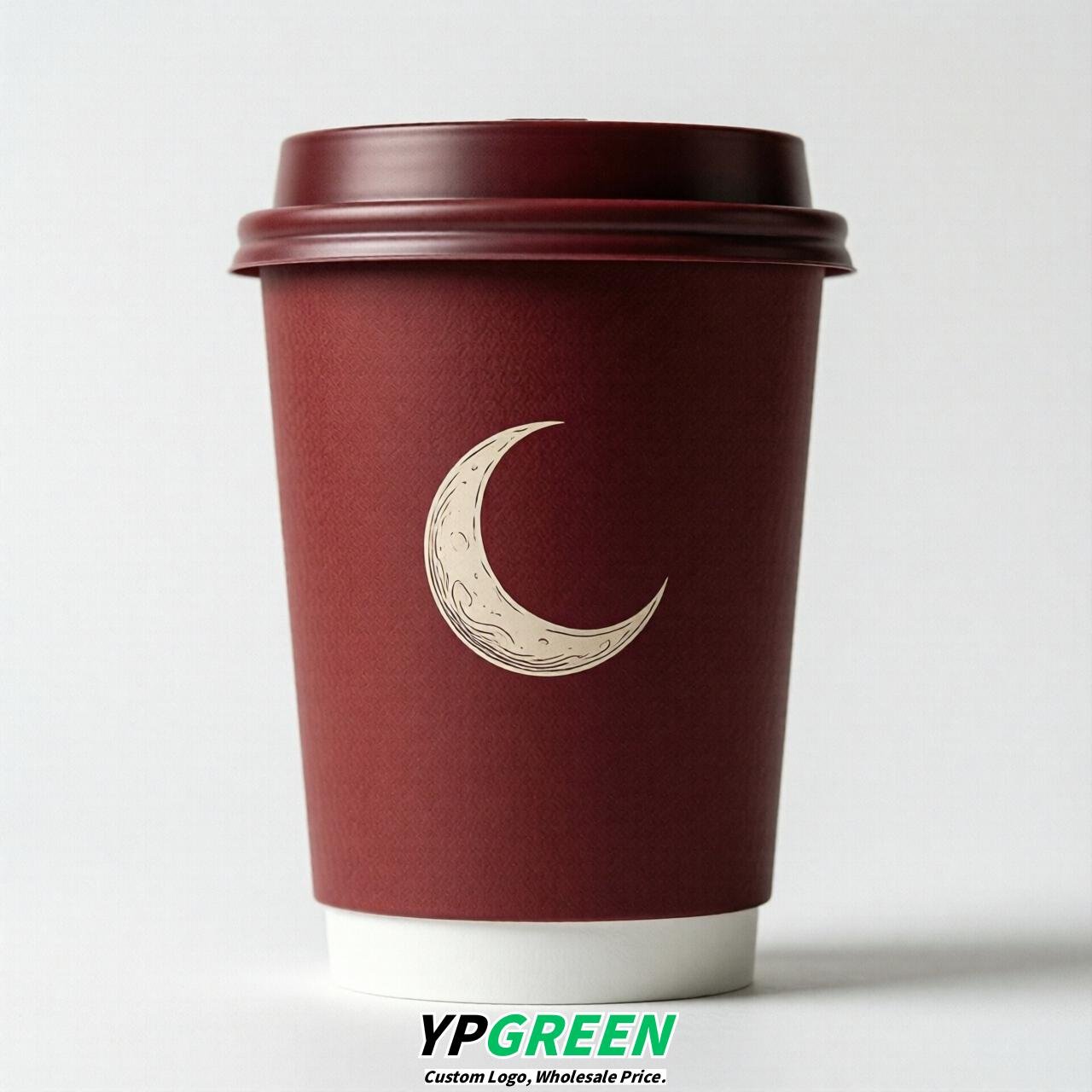 Crimson Moon Paper Cups with Lids 8-24oz