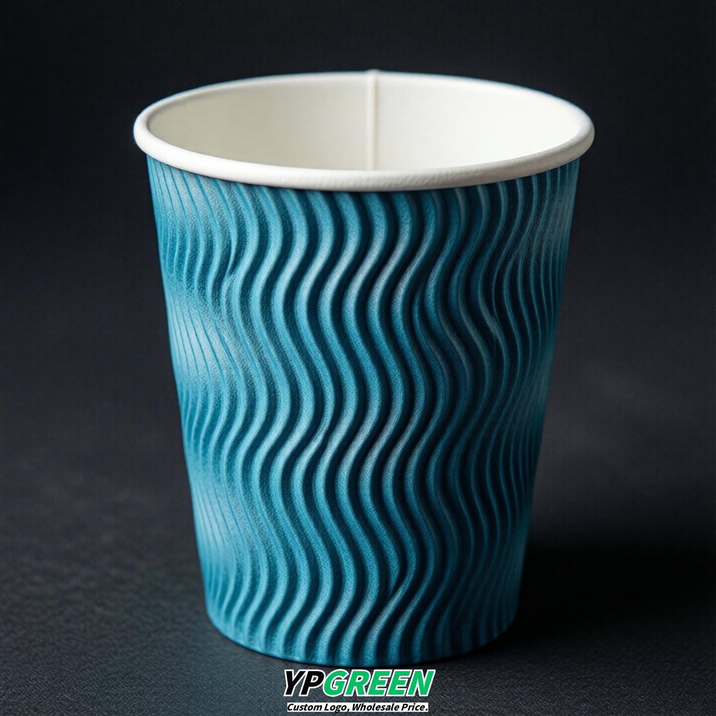 Cyan Embossed Paper Cups 10oz/12oz/16oz/20oz/22oz