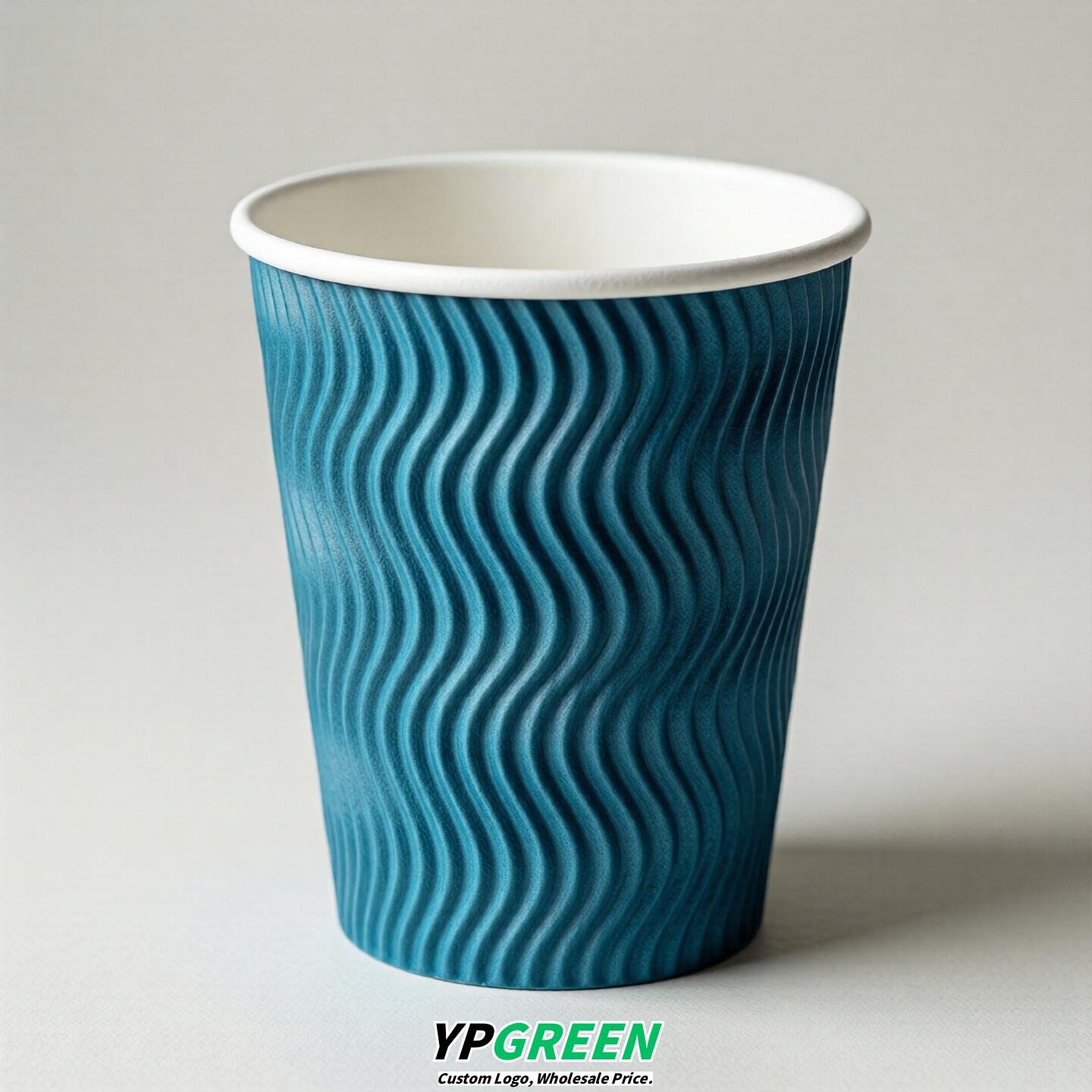 Cyan Embossed Paper Cups 10oz/12oz/16oz/20oz/22oz