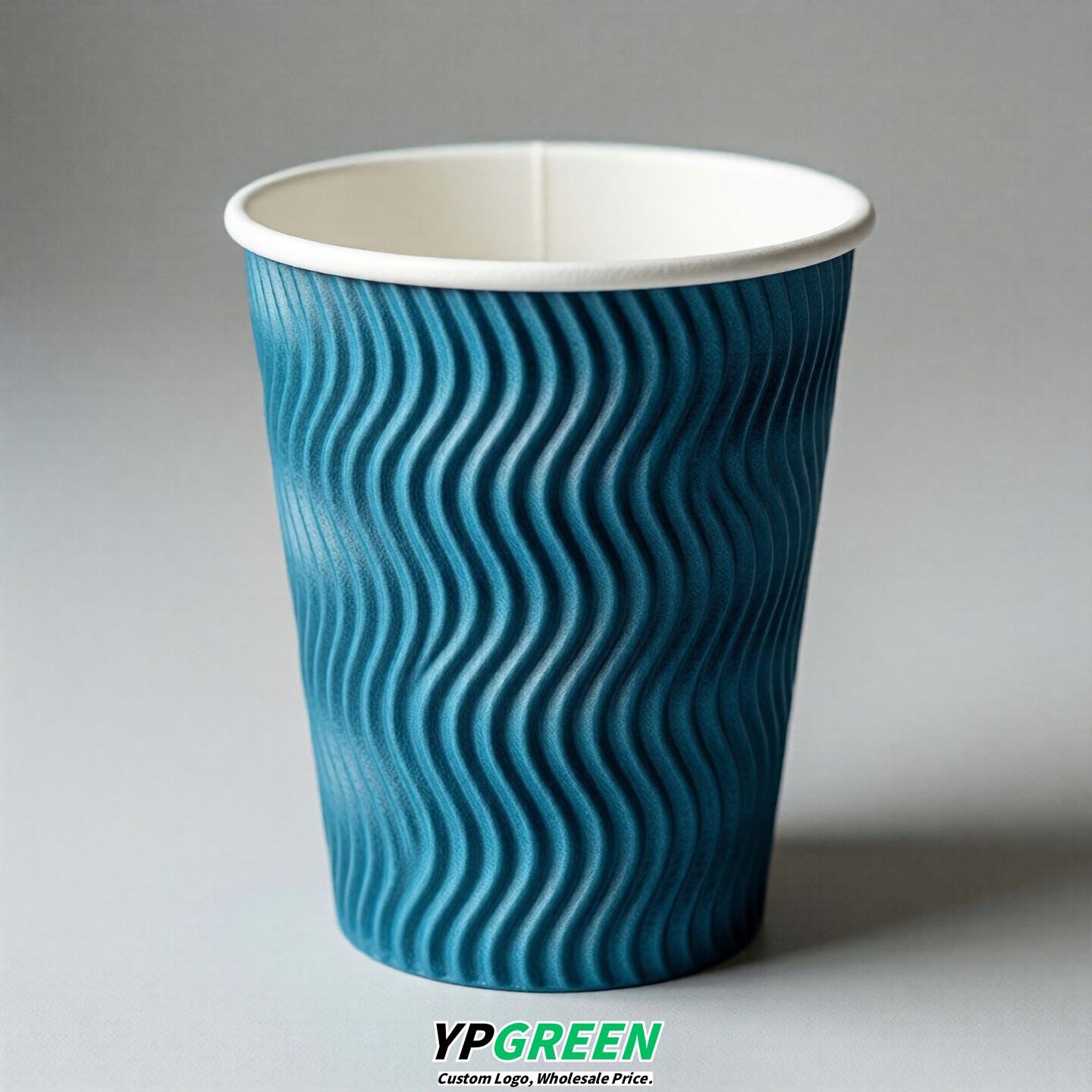 Cyan Embossed Paper Cups 10oz/12oz/16oz/20oz/22oz