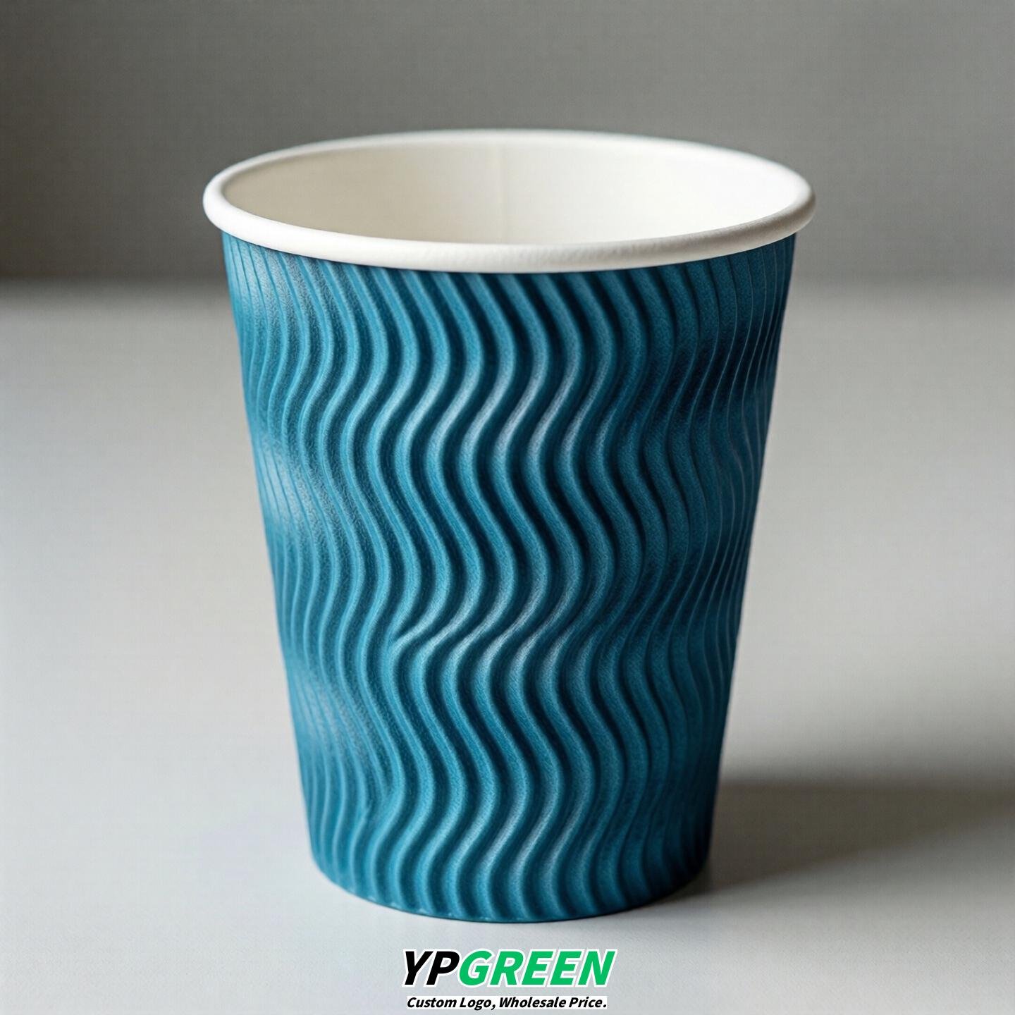Cyan Embossed Paper Cups 10oz/12oz/16oz/20oz/22oz