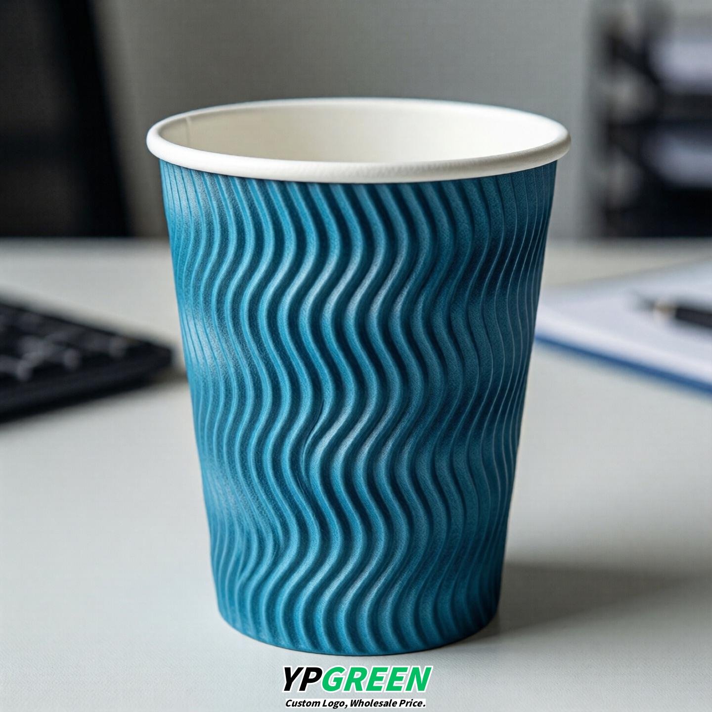 Cyan Embossed Paper Cups 10oz/12oz/16oz/20oz/22oz