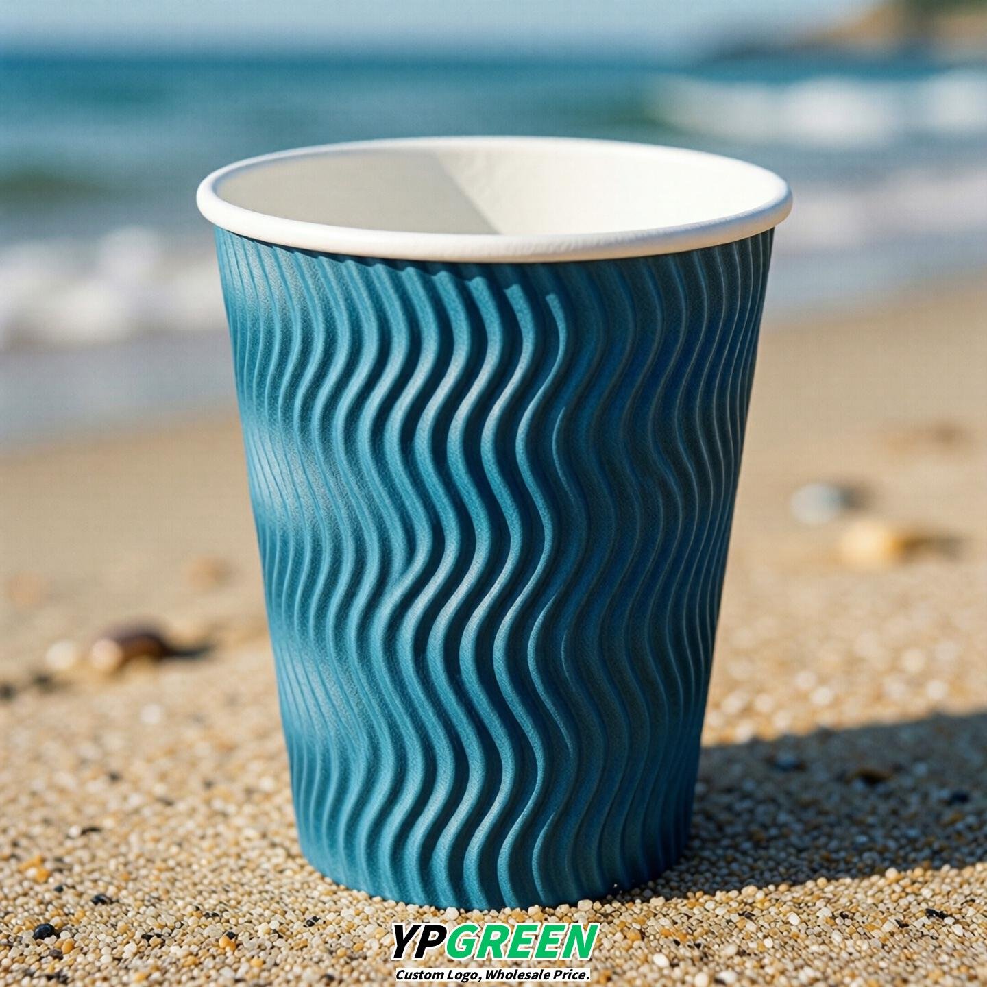 Cyan Embossed Paper Cups 10oz/12oz/16oz/20oz/22oz