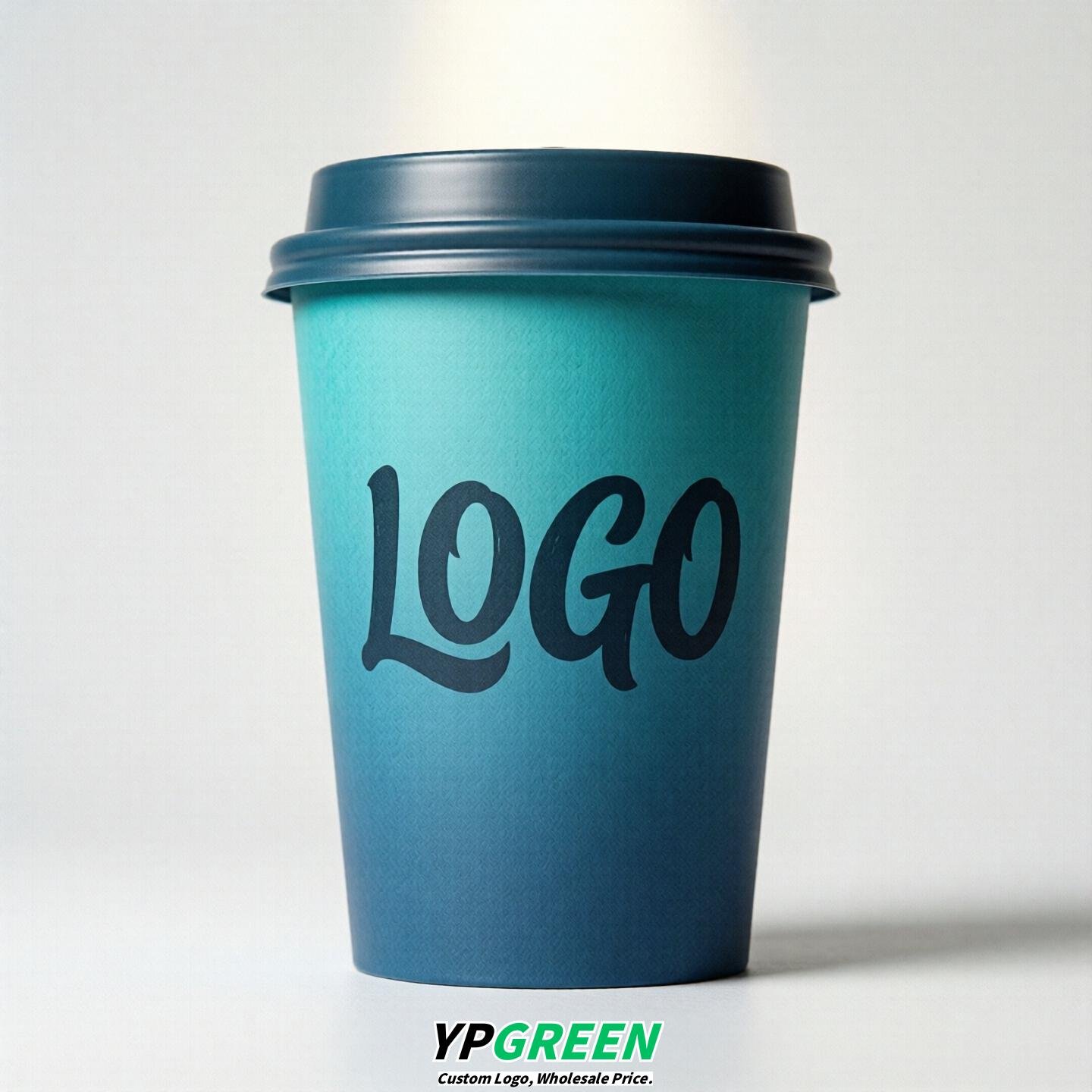 Cyan Gradient Paper Cups 8oz/10oz/12oz/16oz/20oz/22oz