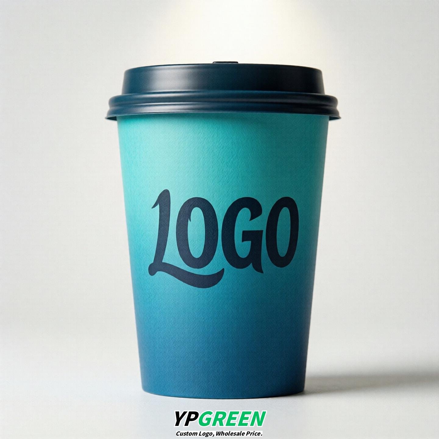 Cyan Gradient Paper Cups 8oz/10oz/12oz/16oz/20oz/22oz