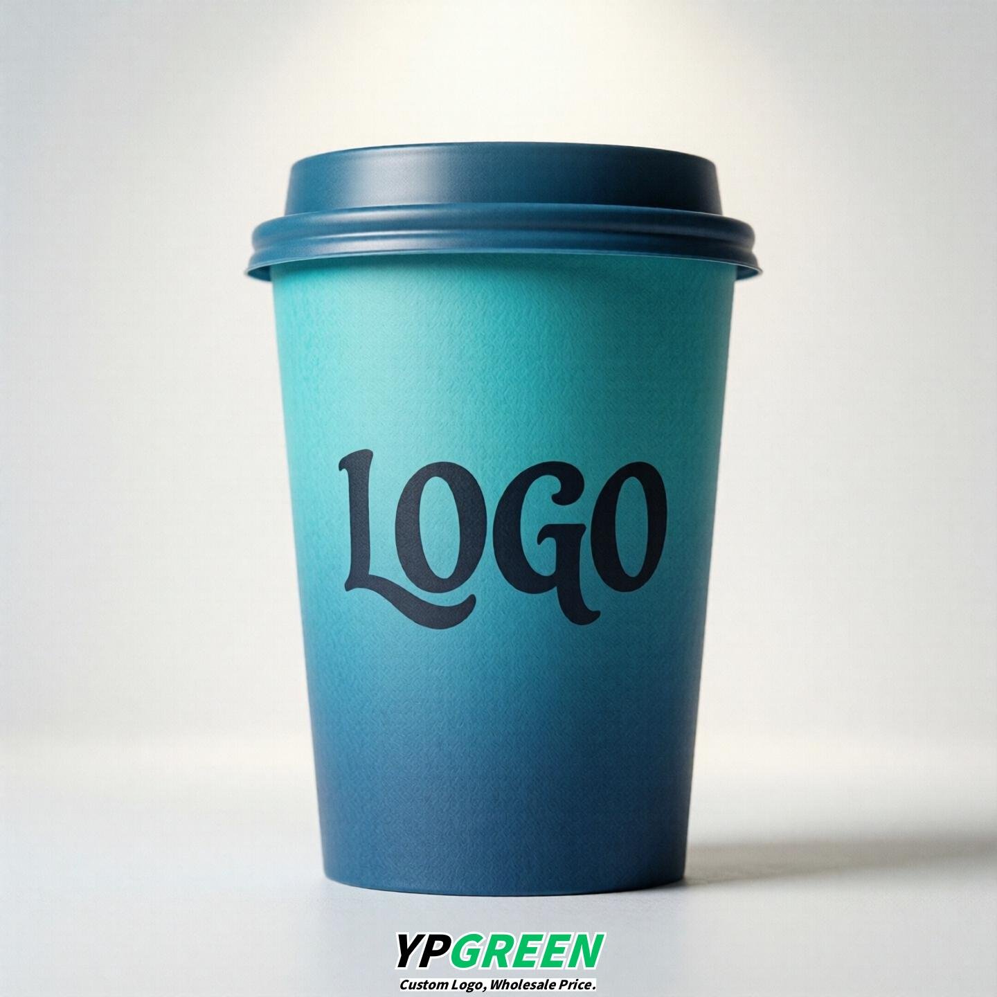 Cyan Gradient Paper Cups 8oz/10oz/12oz/16oz/20oz/22oz