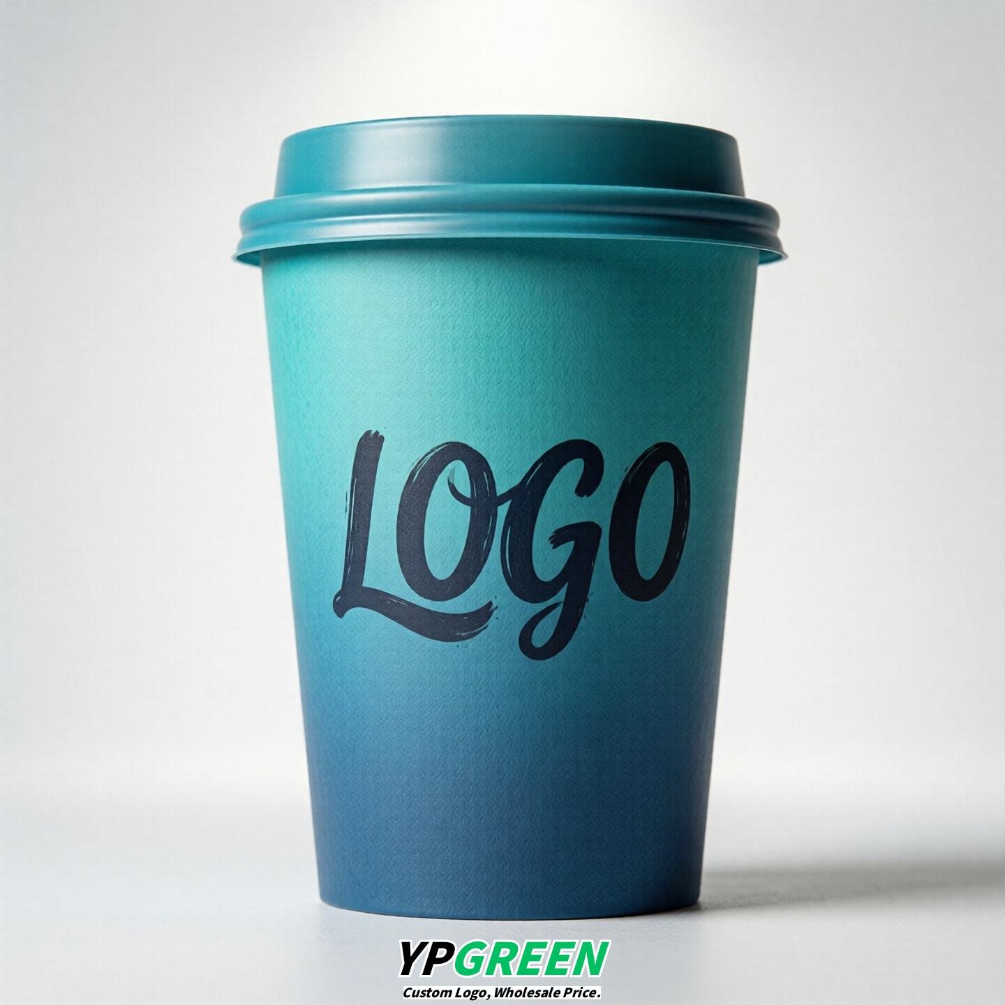 Cyan Gradient Paper Cups 8oz/10oz/12oz/16oz/20oz/22oz